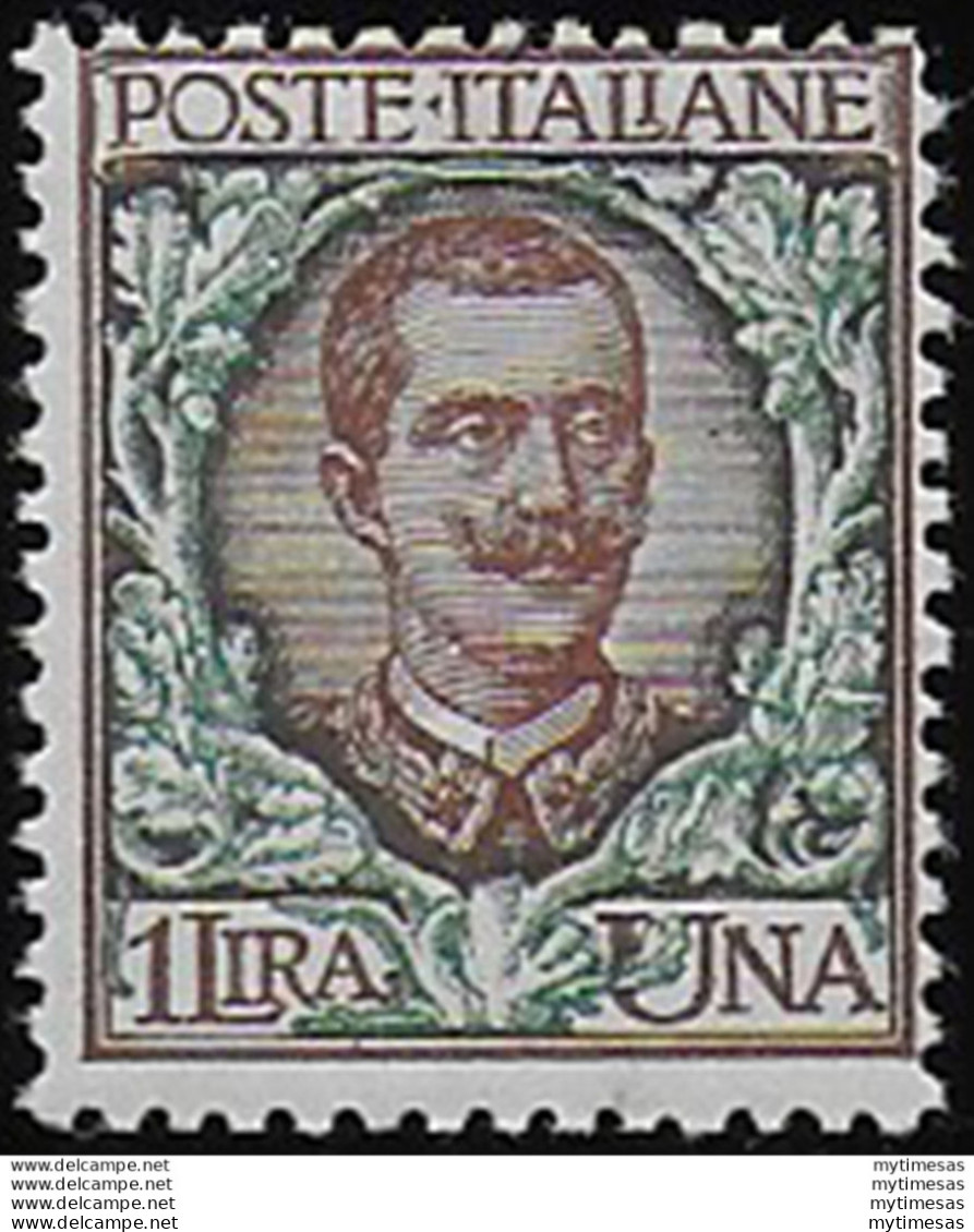 1901 Italia VE III Lire 1 Bruno Verde MNH Sassone N. 77 - Altri & Non Classificati