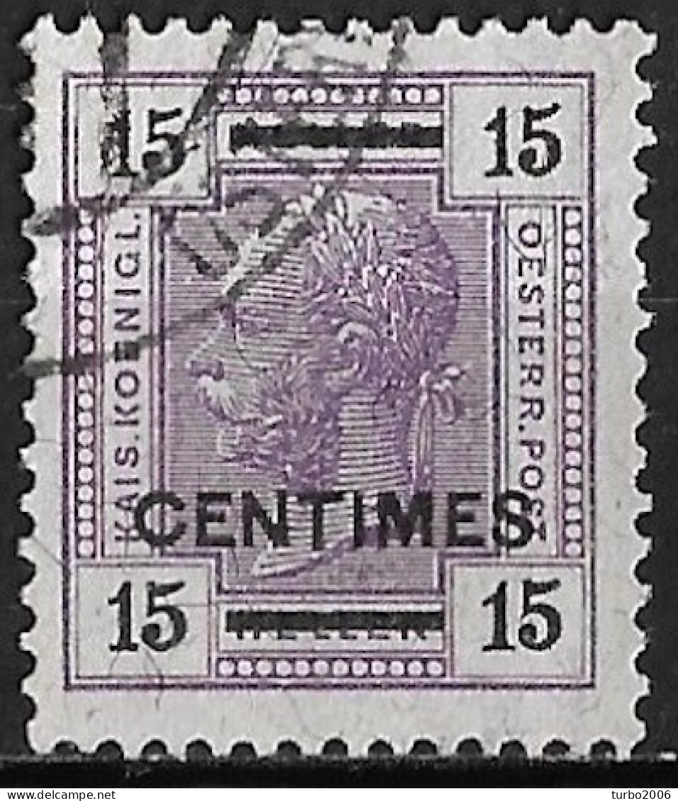 CRETE 1906-07 Austrian Office With Black Overprint Centimes / 15 H Violet Vl.16 - Kreta