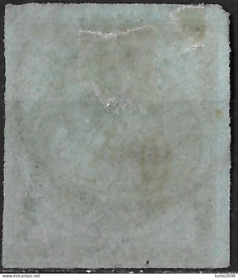 GREECE 1872-76  Large Hermes Meshed Paper Issue 40 L Bistre On Blue Vl. 56 F - Gebraucht