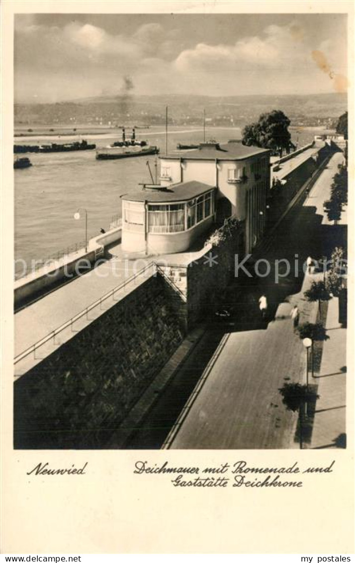 73571678 Neuwied Rhein Deichmann Mit Promenade Und Restaurant Deichkrone Neuwied - Neuwied