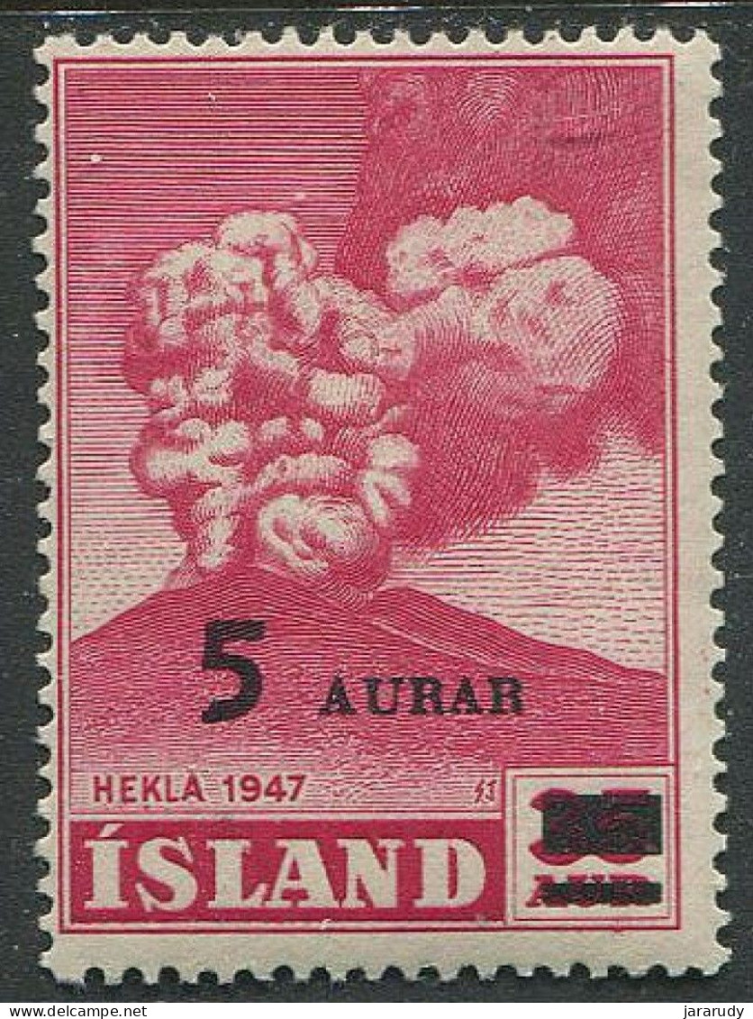 ISLANDIA NATURALEZA SOBRECARGADO  1954 Yv 250 MNH - Nuovi