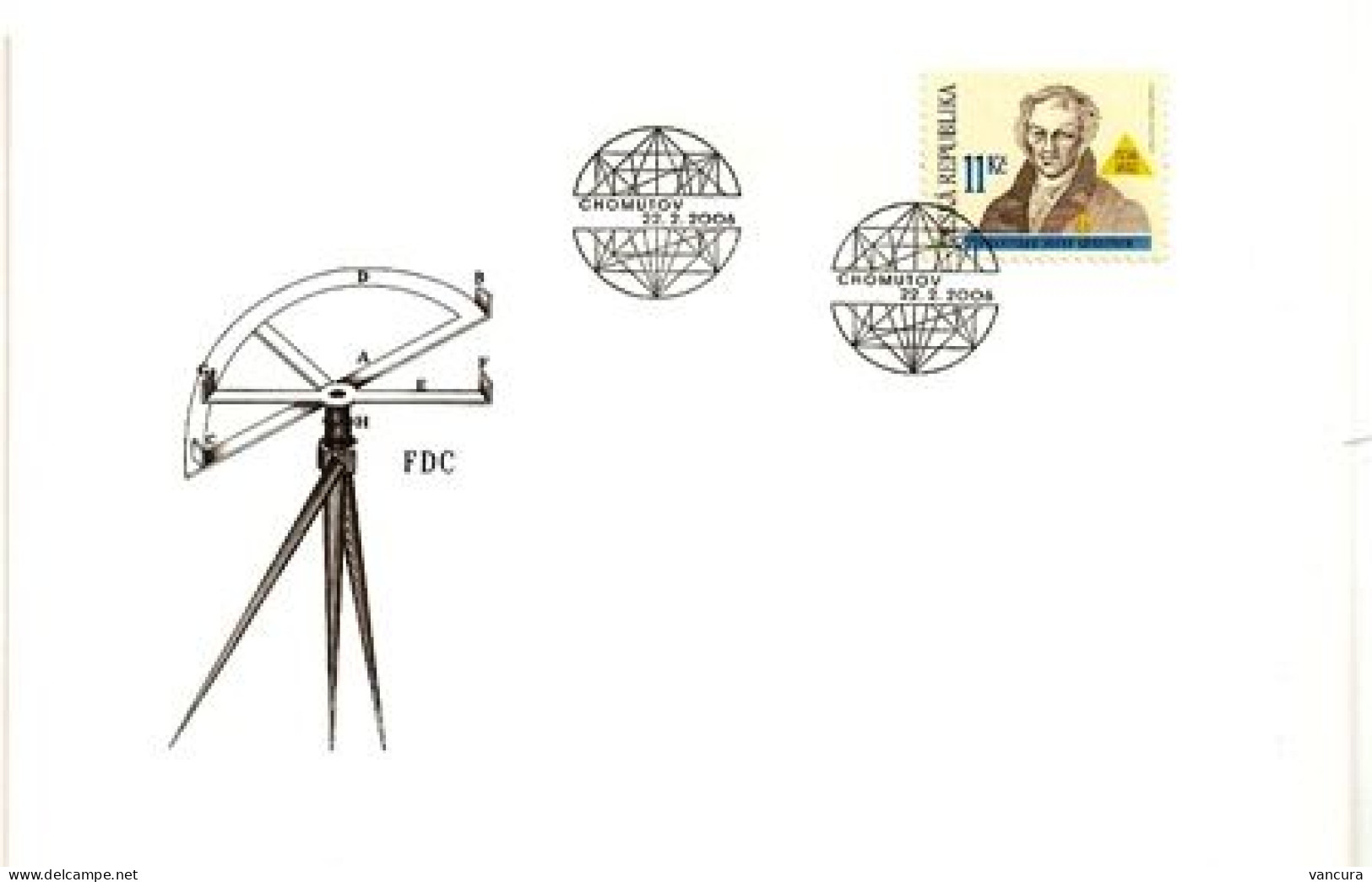 FDC 463 Czech Republic Frantisek Josef Gerstner Anniversary 2006 Geodesy Geography Mathmatics - Fisica