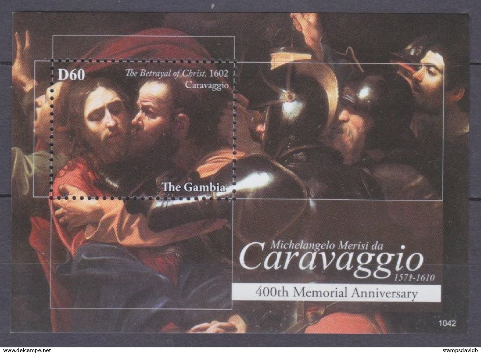 2010 Gambia 6367/B797 Painting 400 Years Since Caravaggio's Death - Impressionisme