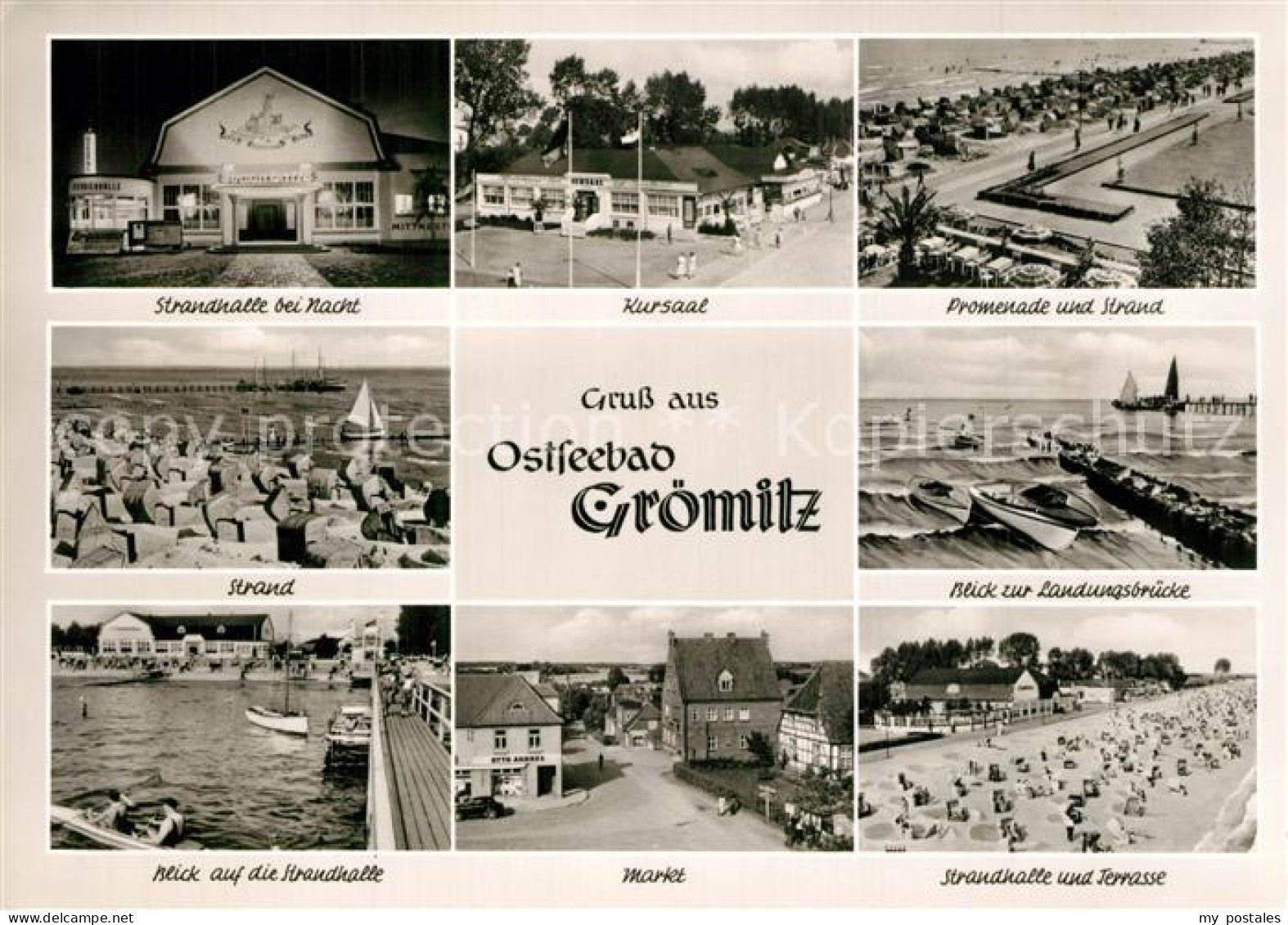 73566555 Groemitz Ostseebad Strandhalle Kursaal Promenade Strand Landungsbruecke - Groemitz