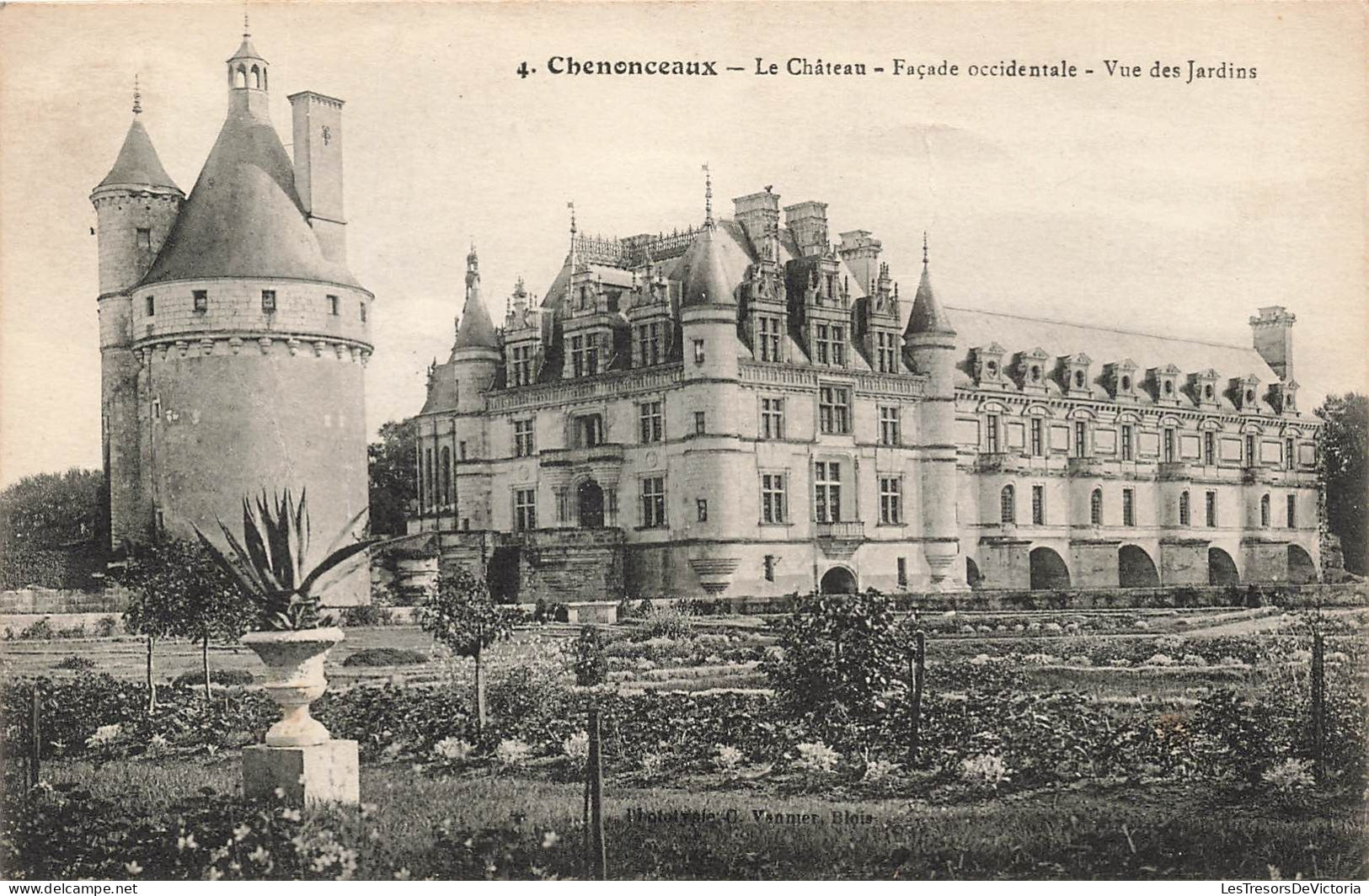 FRANCE - Chenonceaux - Vue Générale Sur Le Château - Façade Occidentale - Vue Sur Les Jardins - Carte Postale Ancienne - Chenonceaux