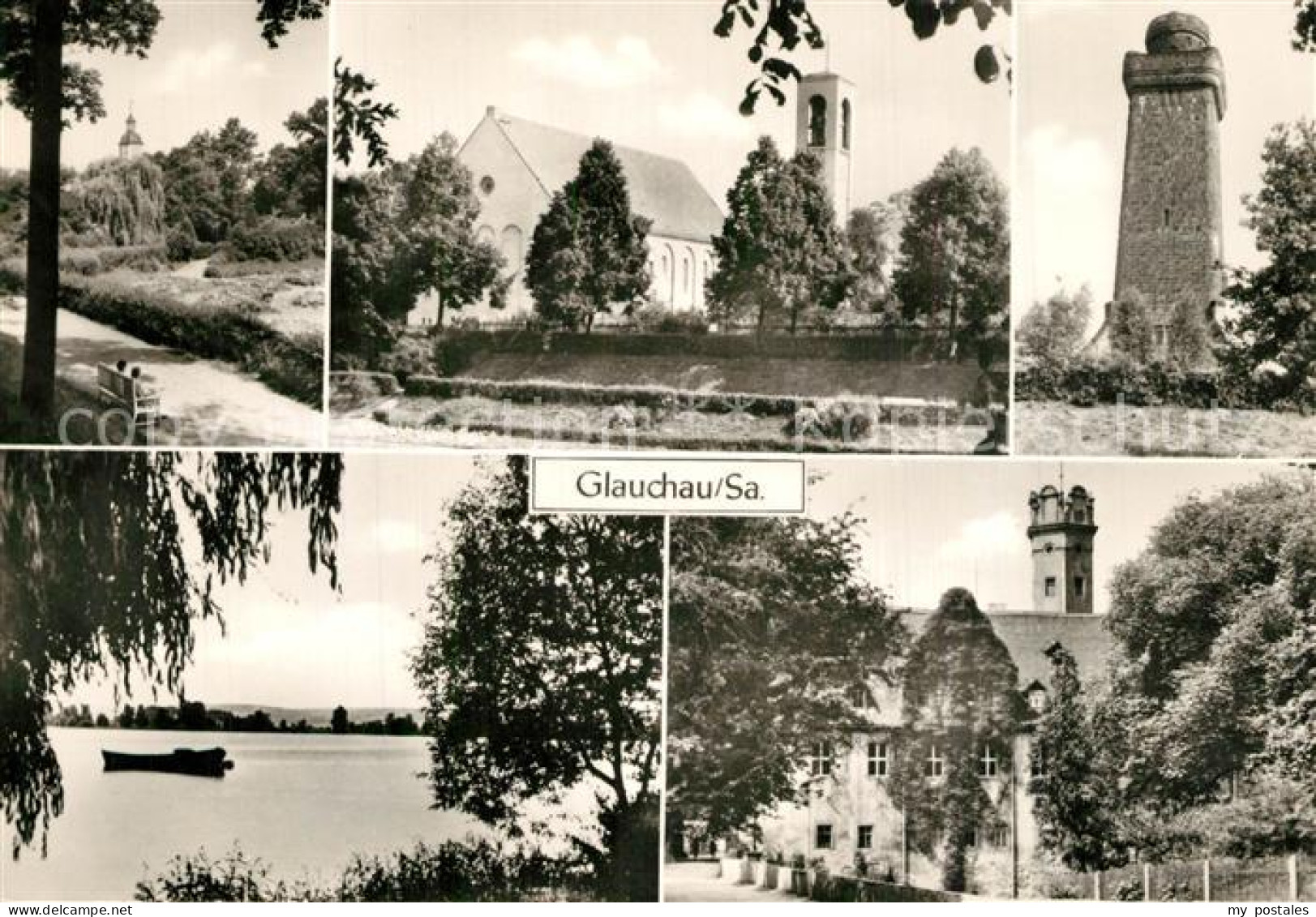 73565491 Glauchau Teilansichten Kirche Trum Partie Am Wasser Glauchau - Glauchau