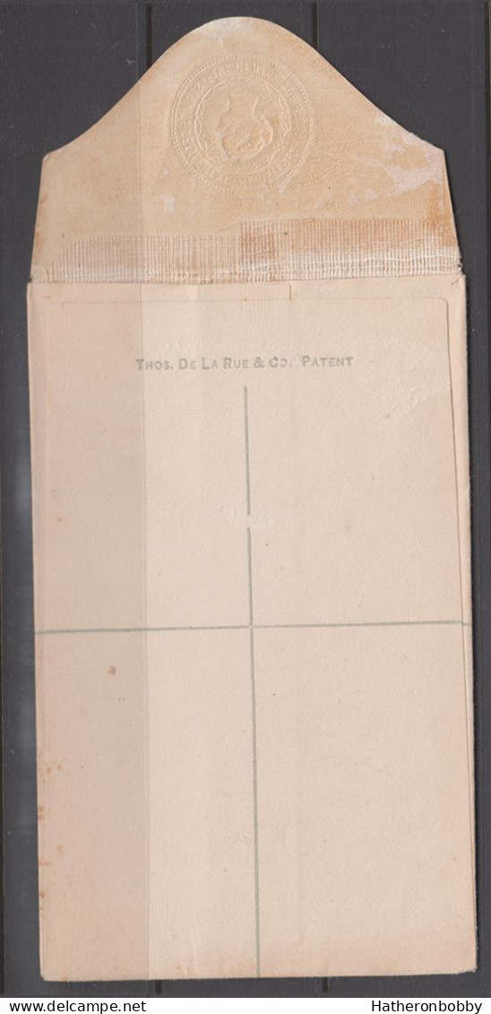 Straits Settlements 1891 QV 5c Size F Postal Stationery Registered Envelope Unused - Straits Settlements