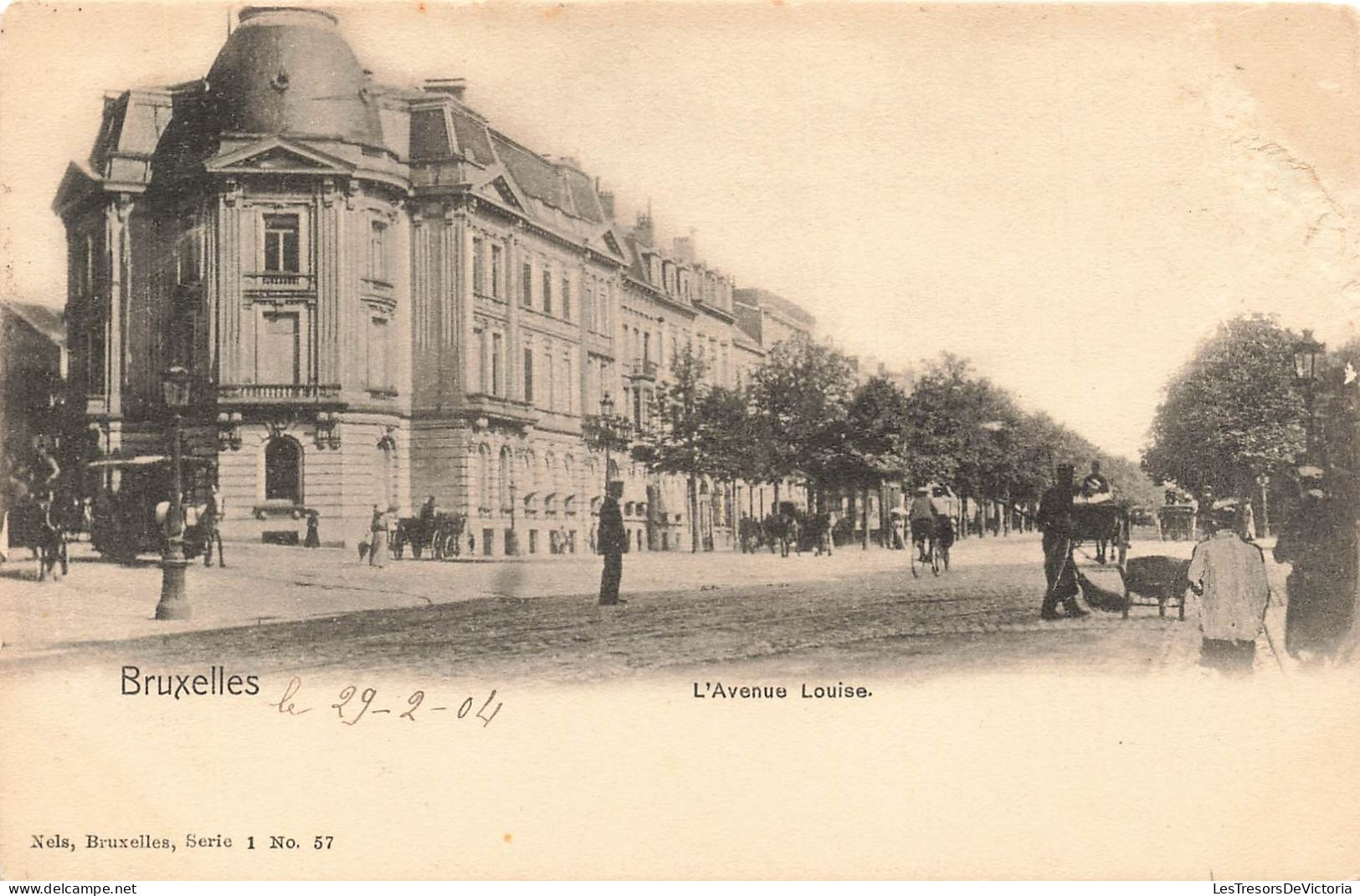 BELGIQUE -  Bruxelles - Vue Sur L'avenue Louise  - Animé - Carte Postale Ancienne - Corsi