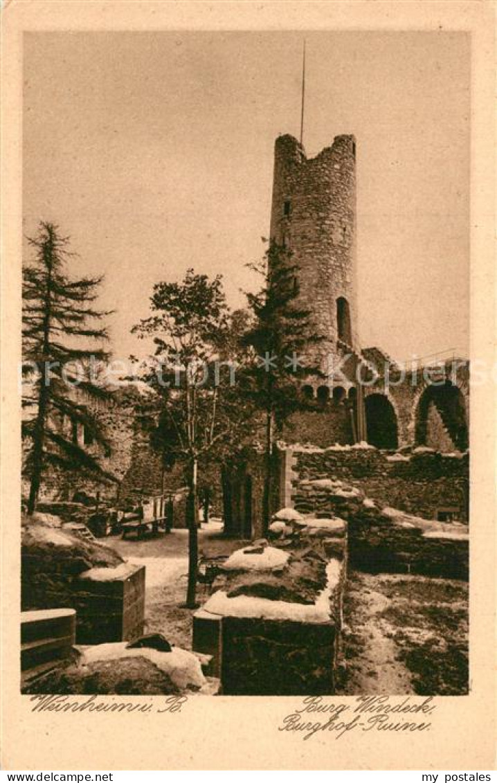 73556605 Weinheim Bergstrasse Burg Windeck Burghofruine Weinheim Bergstrasse - Weinheim