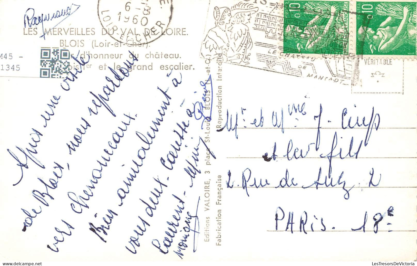 FRANCE - Blois - Cour D'honneur Du Château Et Le Grand Escalier - Carte Postale - Blois