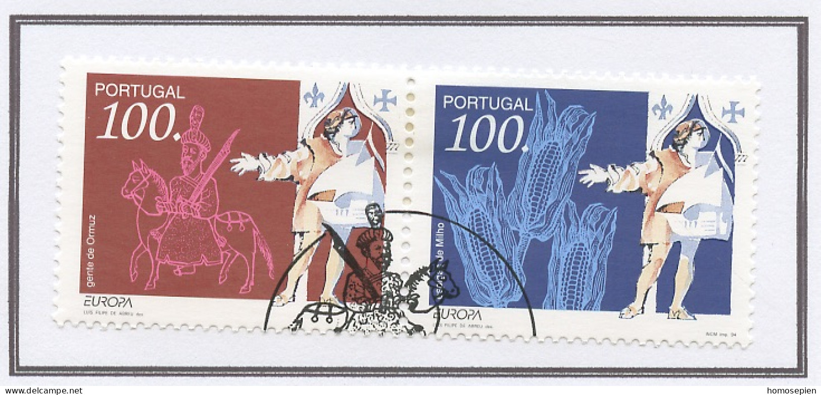 Portugal 1994 Y&T N°1988 à 1989 - Michel N°2010 à 2011 (o) - EUROPA - Se Tenant - Gebraucht