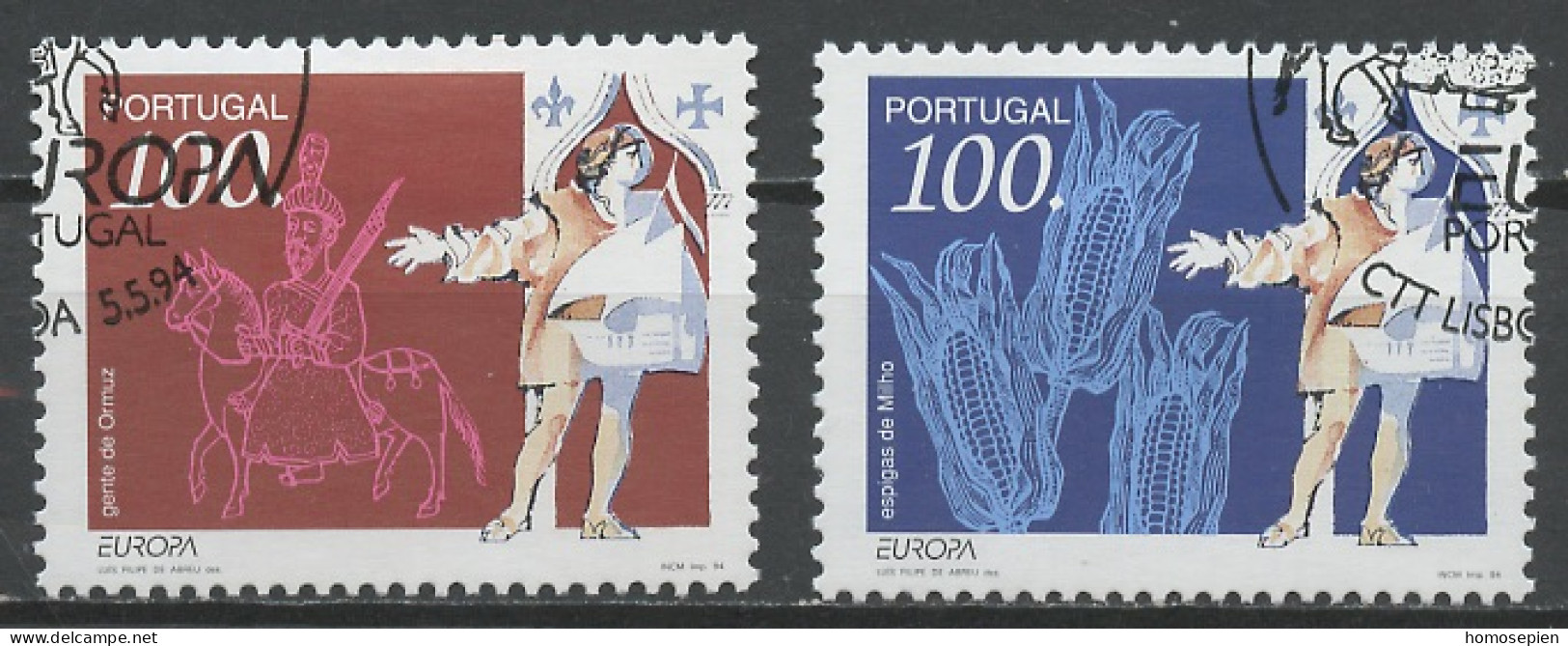 Portugal 1994 Y&T N°1988 à 1989 - Michel N°2010 à 2011 (o) - EUROPA - Gebraucht