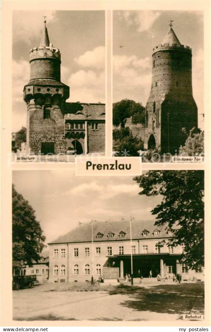 73547418 Prenzlau Mittelturm Blindower Tor Bahnhof Prenzlau - Prenzlau