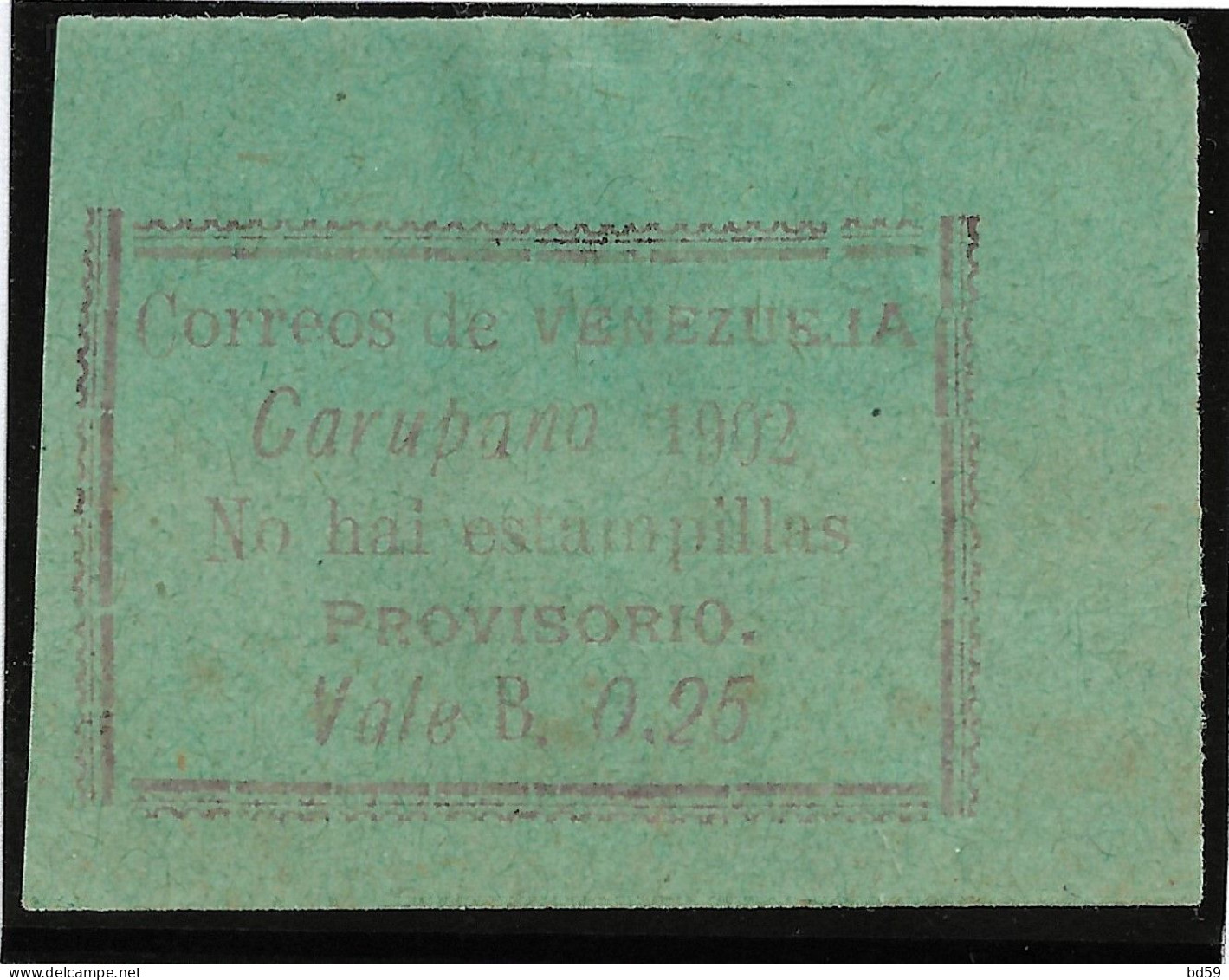VENEZUELA 1902 Emission Locale De CARUPANO N° Y&T 79 No Hai Estampillas - Venezuela