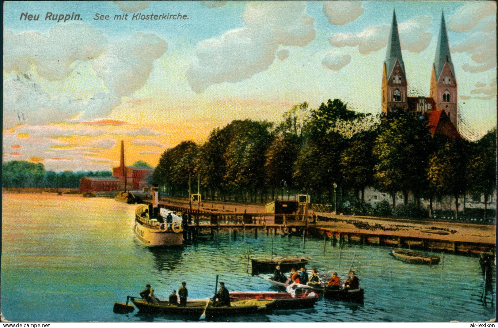 Ansichtskarte Neuruppin See Mit Klosterkirche. Dampfer 1913 - Neuruppin