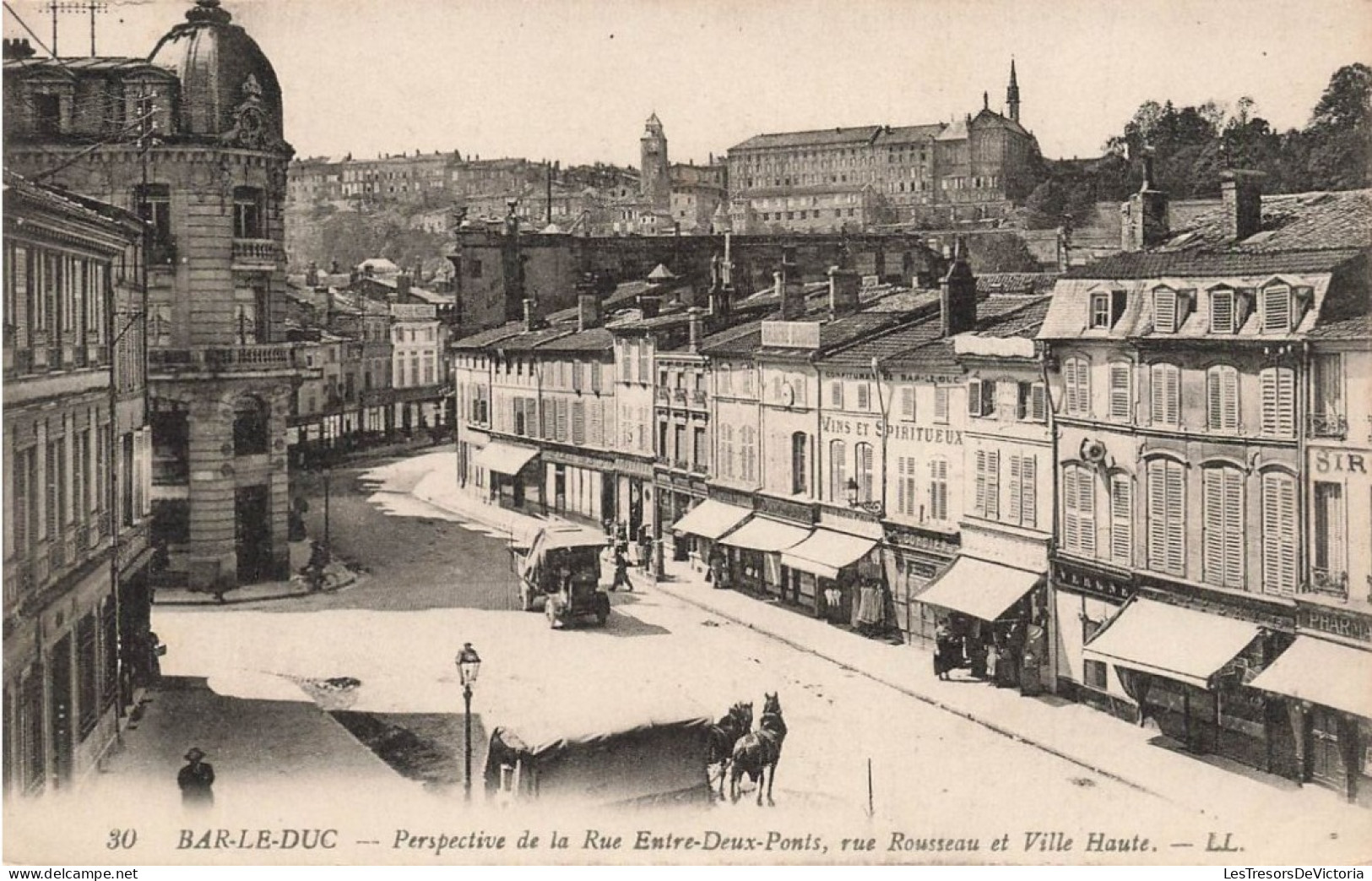 FRANCE - Bar Le Duc - Perspective De La Rue Entre Deux Ponts - Rue Rousseau Et Ville Haute - Carte Postale Ancienne - Bar Le Duc