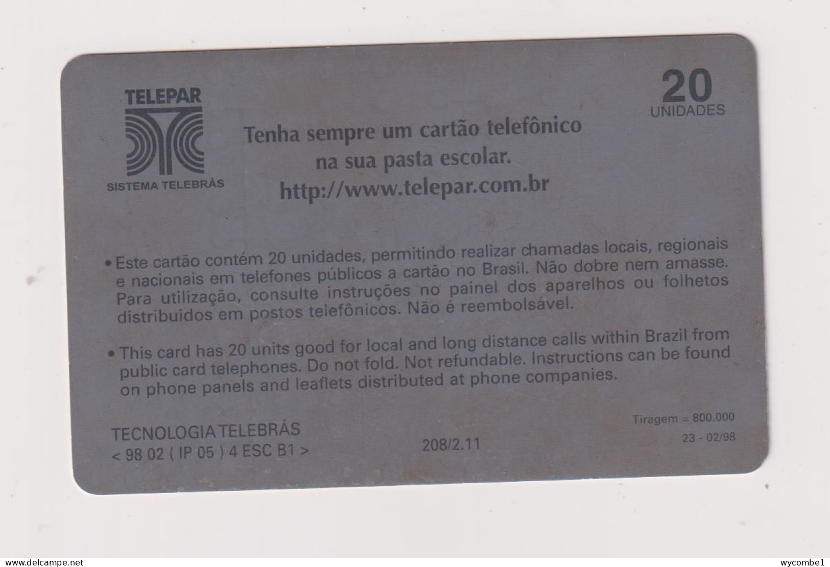 BRASIL -  Shopping List Inductive  Phonecard - Brazil