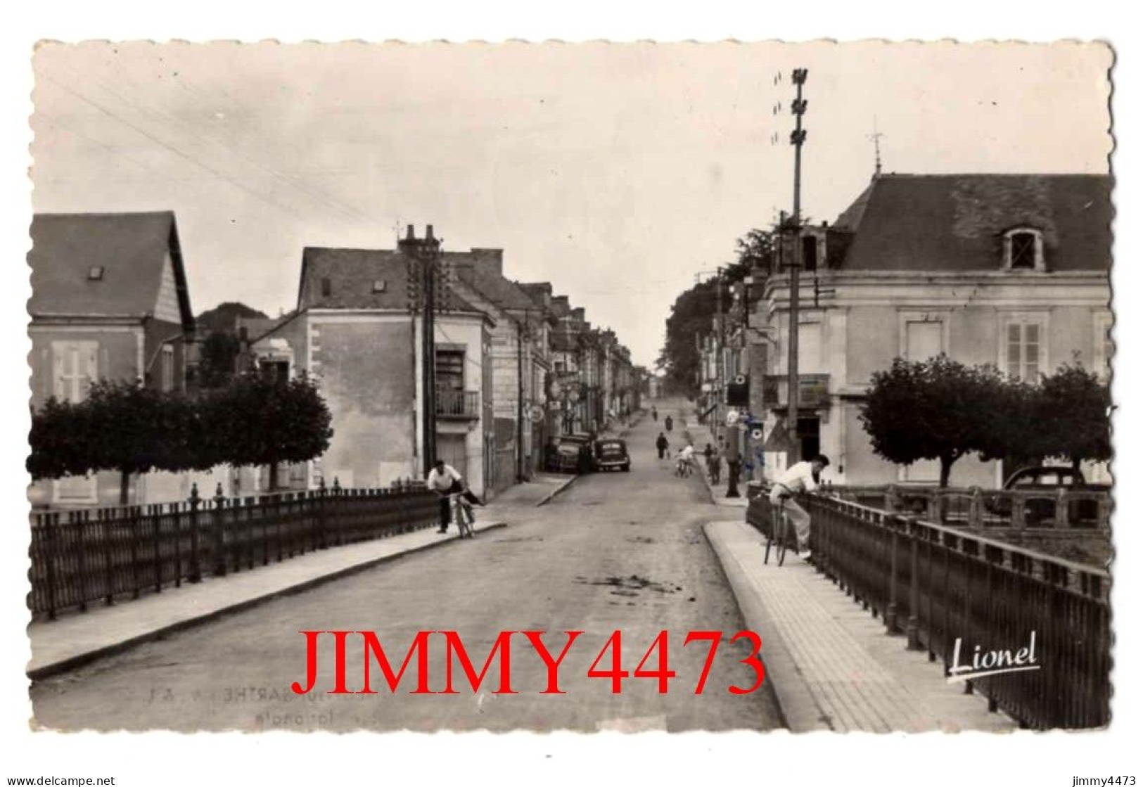 CPSM - CHATEAUNEUF-sur-SARTHE En 1959 (M.&.L.) - Rue Nationale ( Bien Animée ) Edit. M. Chrétien & Fils - Chateauneuf Sur Sarthe