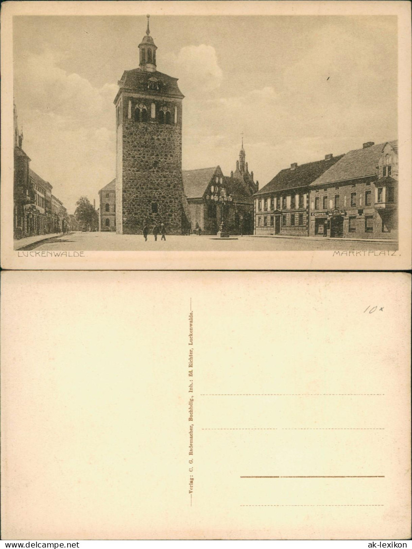 Ansichtskarte Luckenwalde Marktplatz 1922 - Luckenwalde