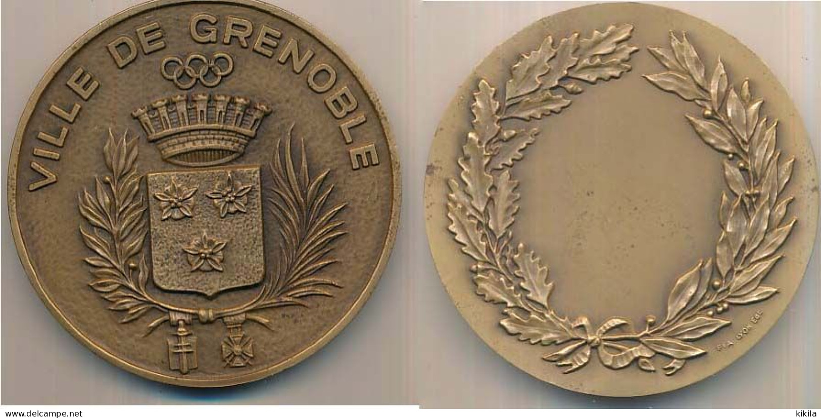 Médaille Bronze 75mm "Ville De Grenoble"  Xèmes Jeux Olympiques D'Hiver De GRENOBLE 1968  Olympic Games 68 - Autres & Non Classés