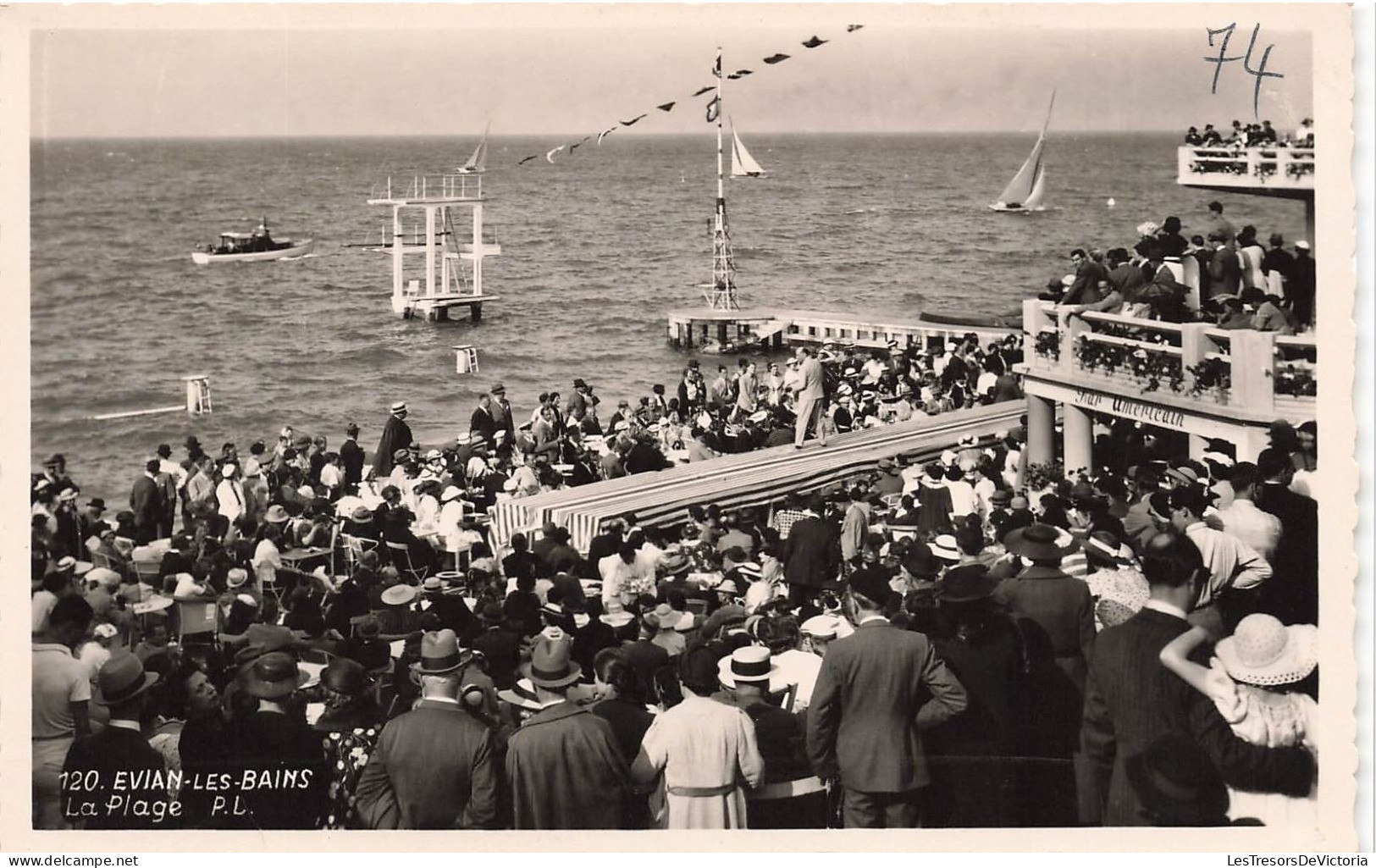 FRANCE - Evian Les Bains - La Plage - Animé - Carte Postale Ancienne - Evian-les-Bains