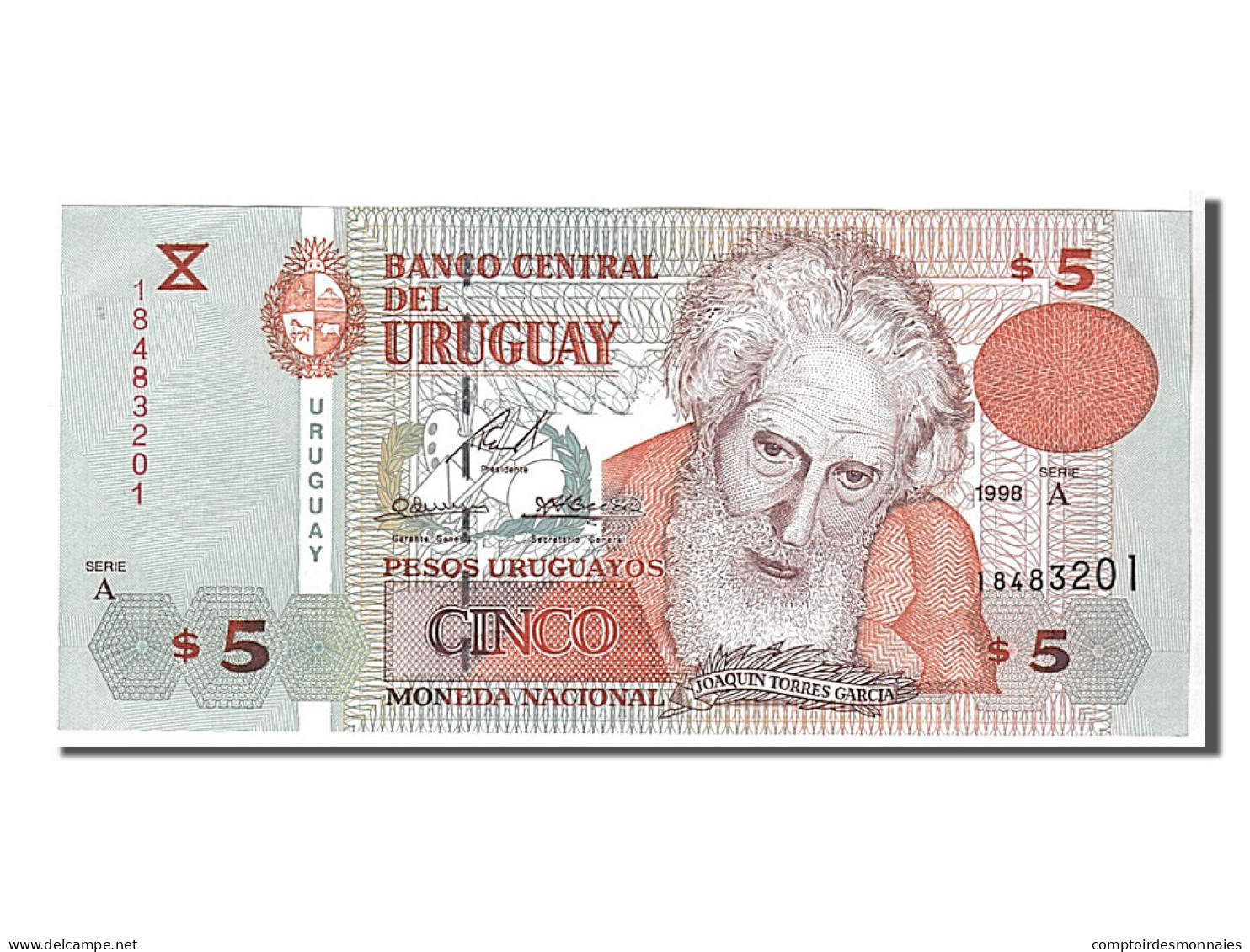 Billet, Uruguay, 5 Pesos Uruguayos, 1998, NEUF - Uruguay