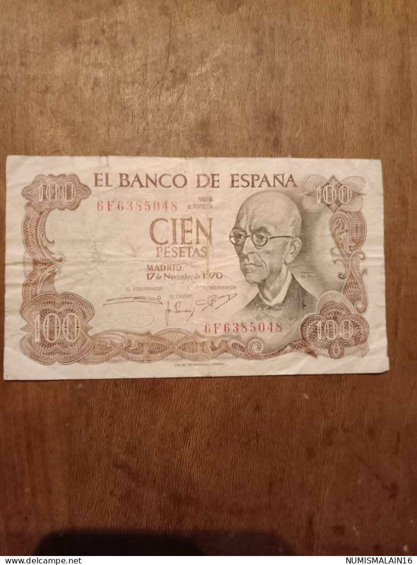 Espagne - Billet De 100 Pesetas De 1970- Circulé - 100 Pesetas