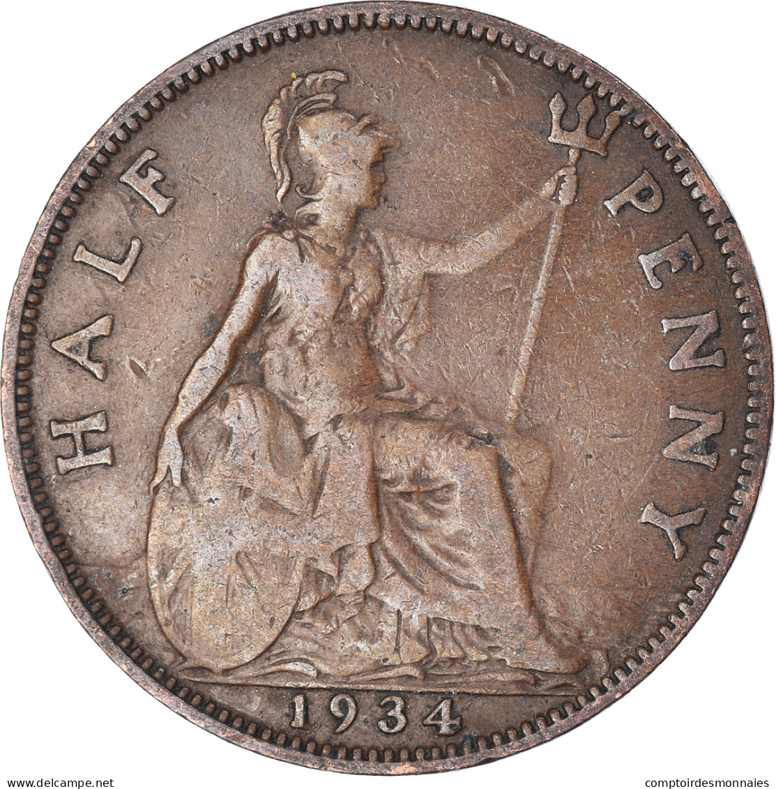 Monnaie, Grande-Bretagne, 1/2 Penny, 1934 - C. 1/2 Penny