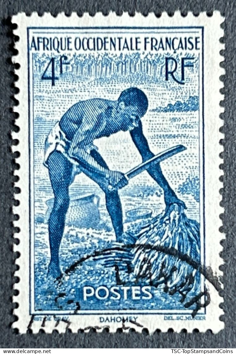 FRAWA0036U3 - Local Motives - Palm Kernel In Athiéné - Dahomey - 4 F Used Stamp - AOF - 1947 - Gebraucht