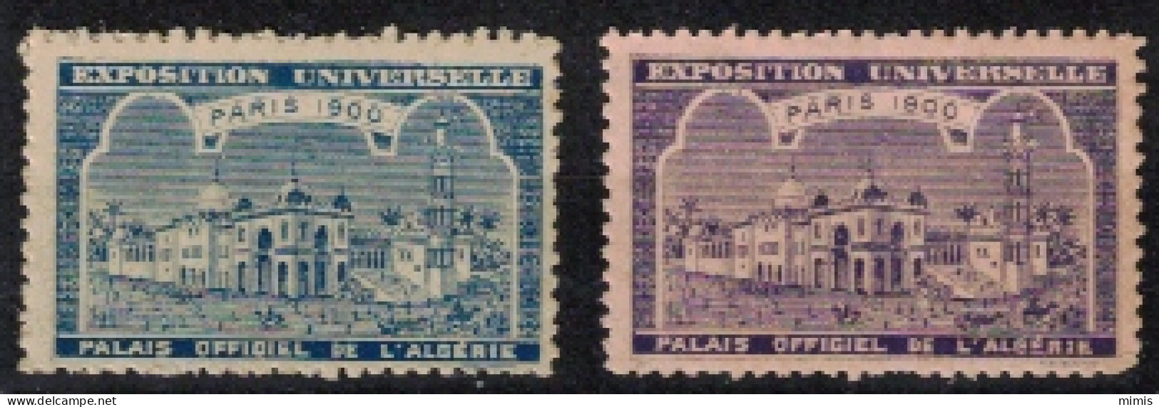 FRANCE     VIGNETTES      Exposition Universelle Paris 1900  Palais Officiel De L'Algérie - Tourism (Labels)