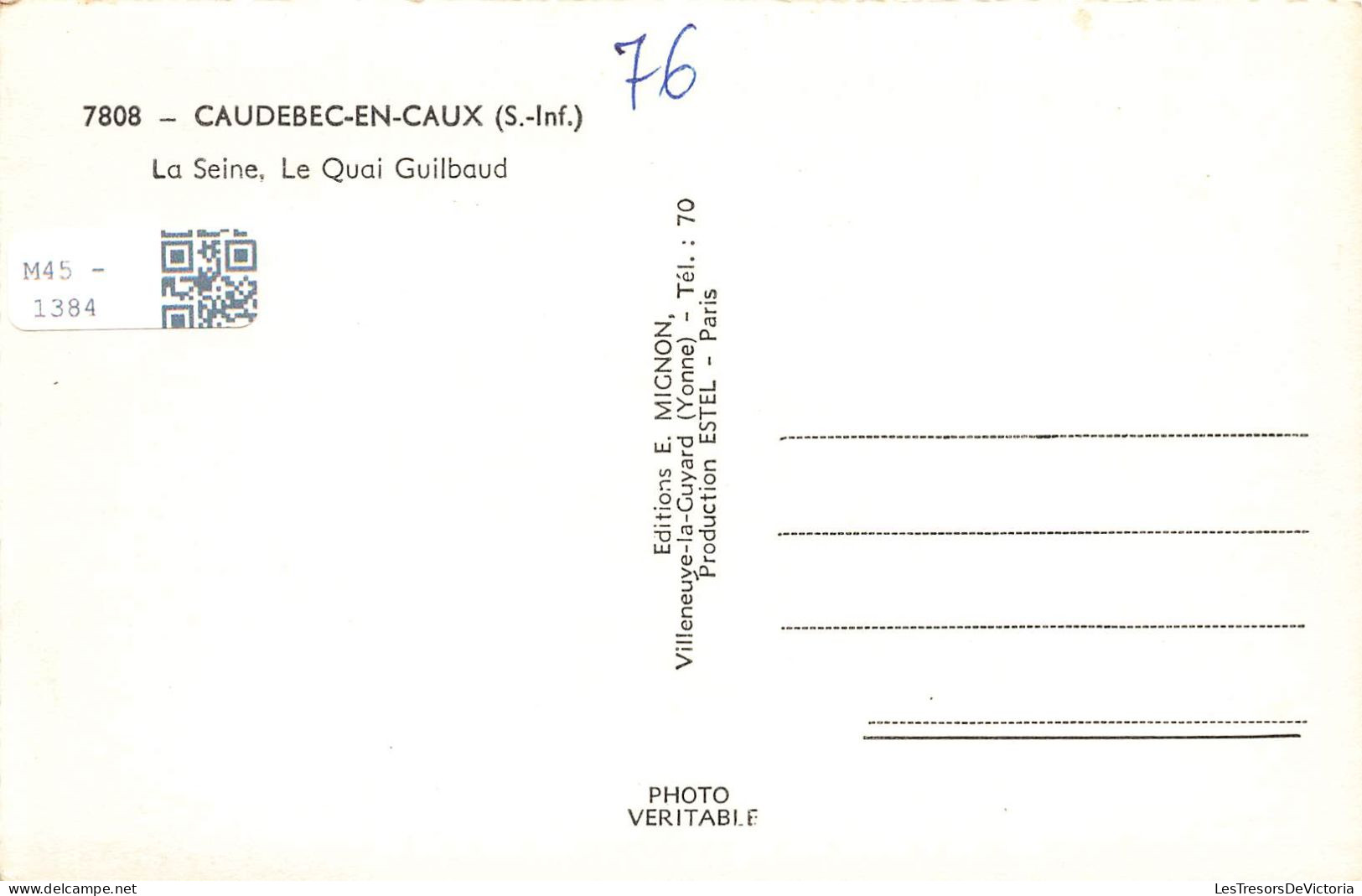 FRANCE - Caudebec En Caux - La Seine - Le Quai Guilbaud - Carte Postale - Caudebec-en-Caux