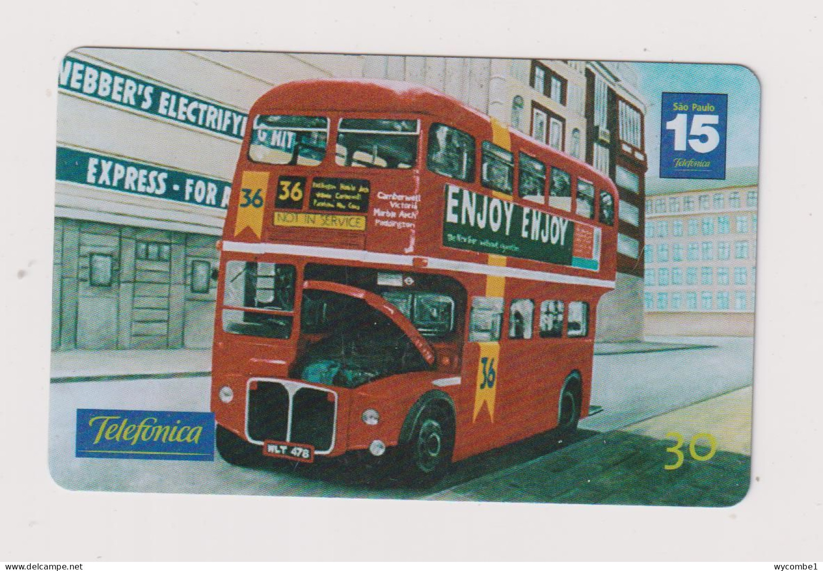 BRASIL -  London Bus Inductive  Phonecard - Brésil