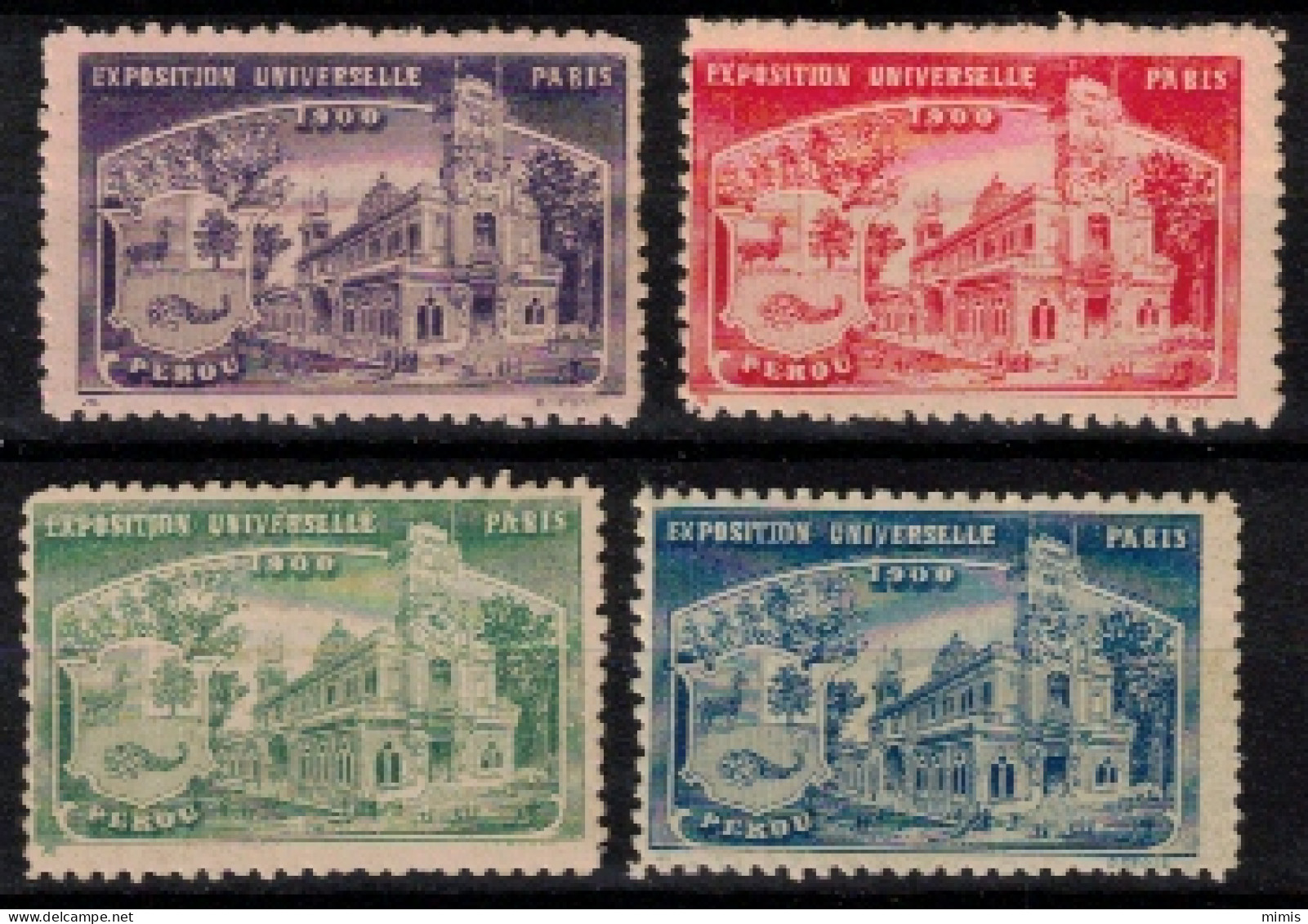 FRANCE     VIGNETTES      Exposition Universelle Paris 1900    Perou - Tourism (Labels)