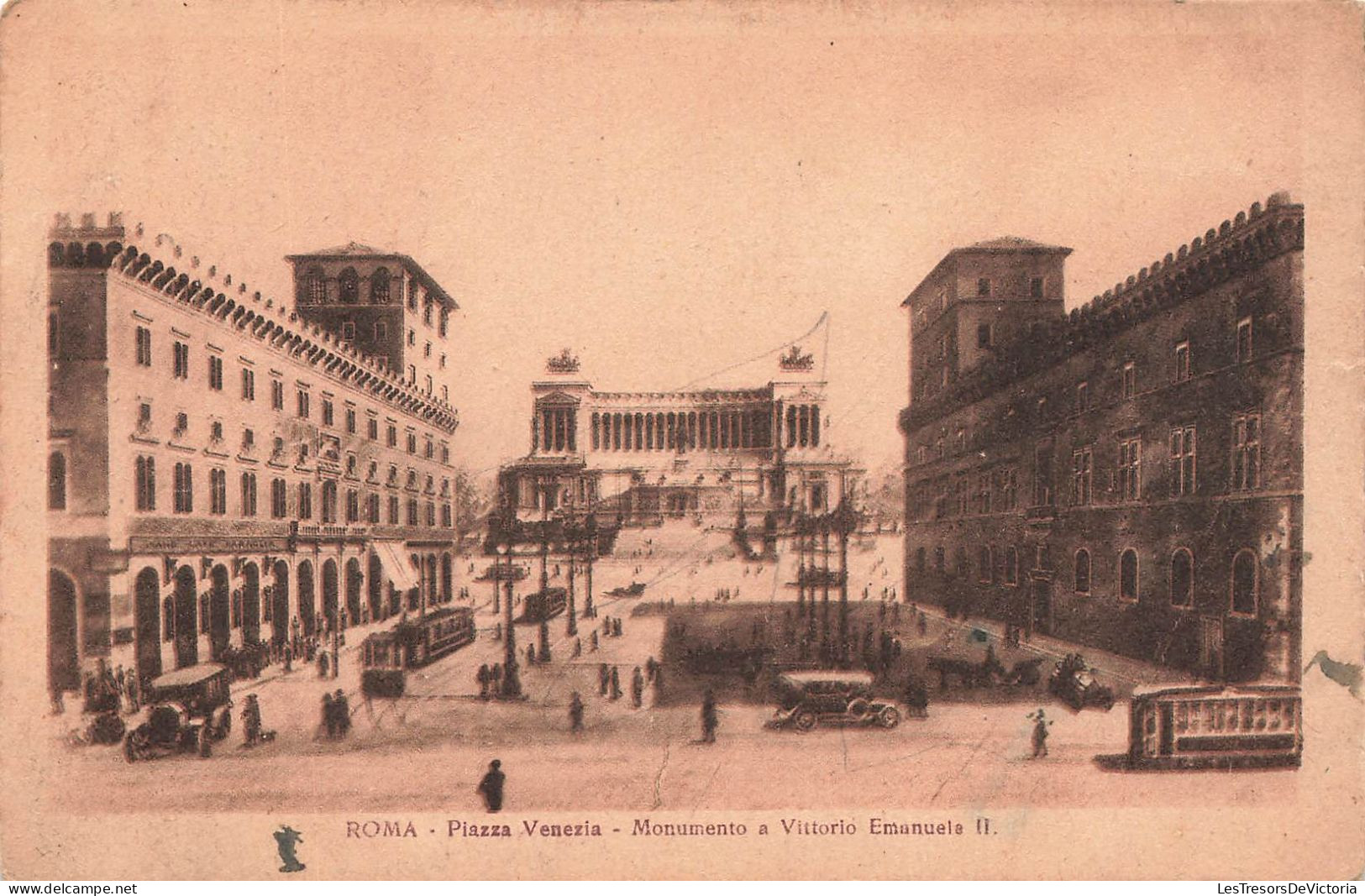 ITALIE - Roma - Piazza Venezia - Monumento A Vitorio Emanuele II - Animé - Carte Postale Ancienne - Other Monuments & Buildings