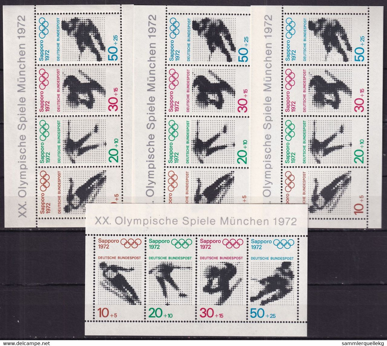 BRD 4 Stück Block 6 Postfrisch, Olympische Spiele In Sapporo 1972 - 1959-1980