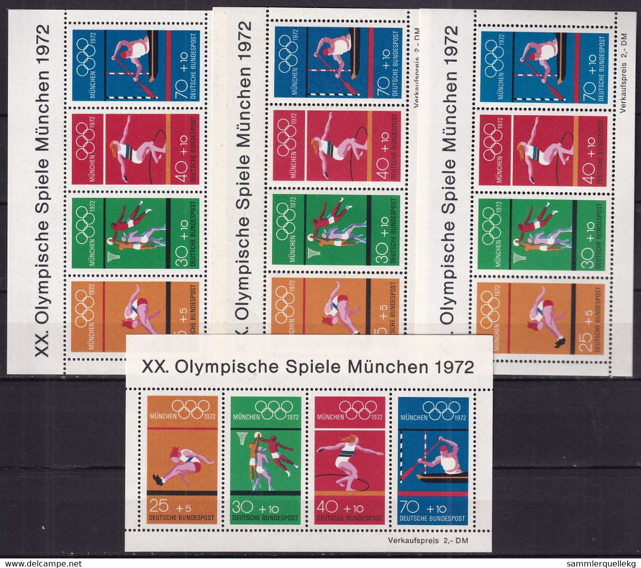 BRD 4 Stück Block 8 Postfrisch, Olympische Sommerspiele In München - 1959-1980