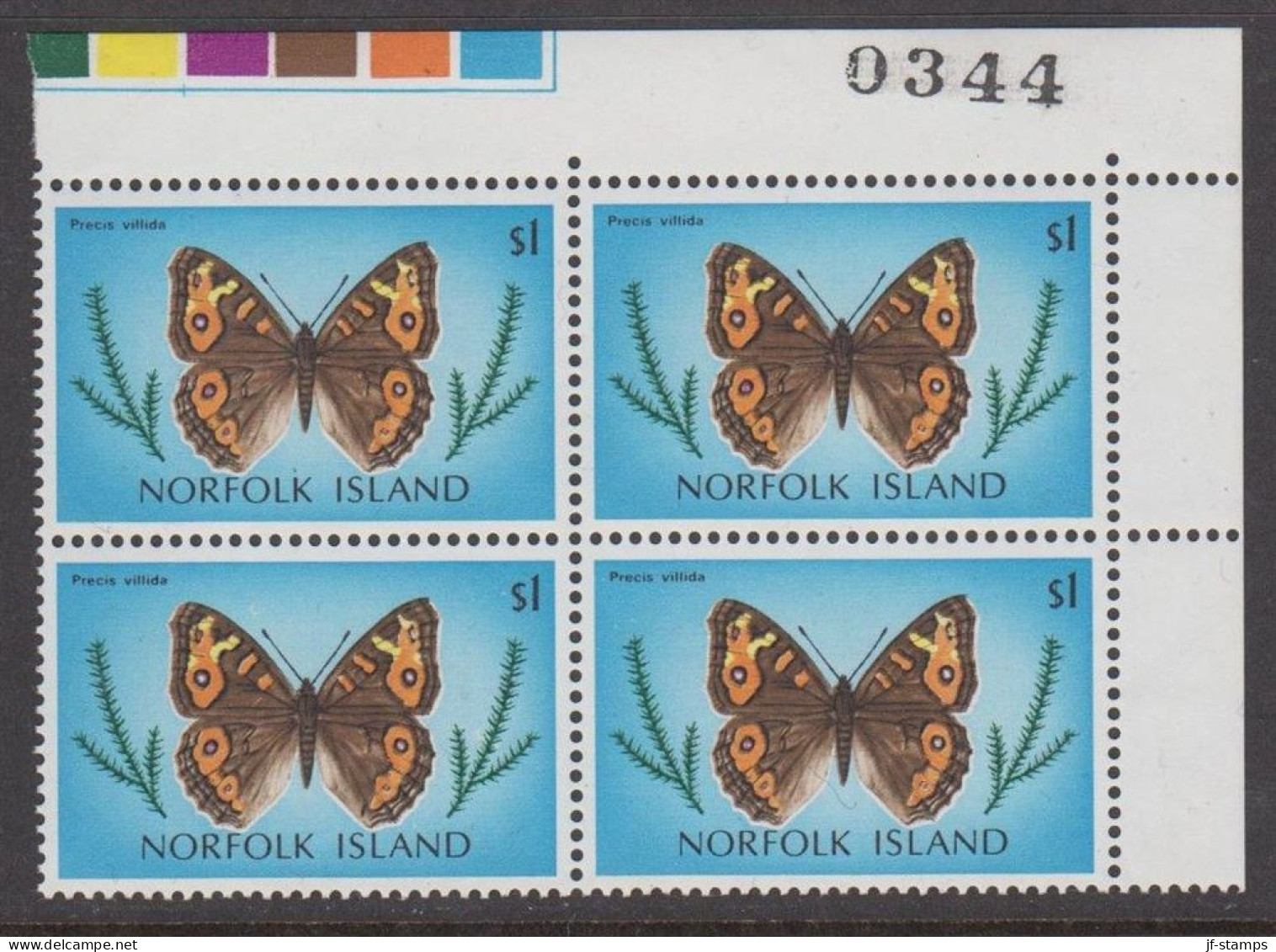 1976-1977. NORFOLK ISLAND. Butterfly Complete Set With 17 Stamps In Never Hinged Blocks O... (MICHEL 184-200) - JF543093 - Norfolkinsel