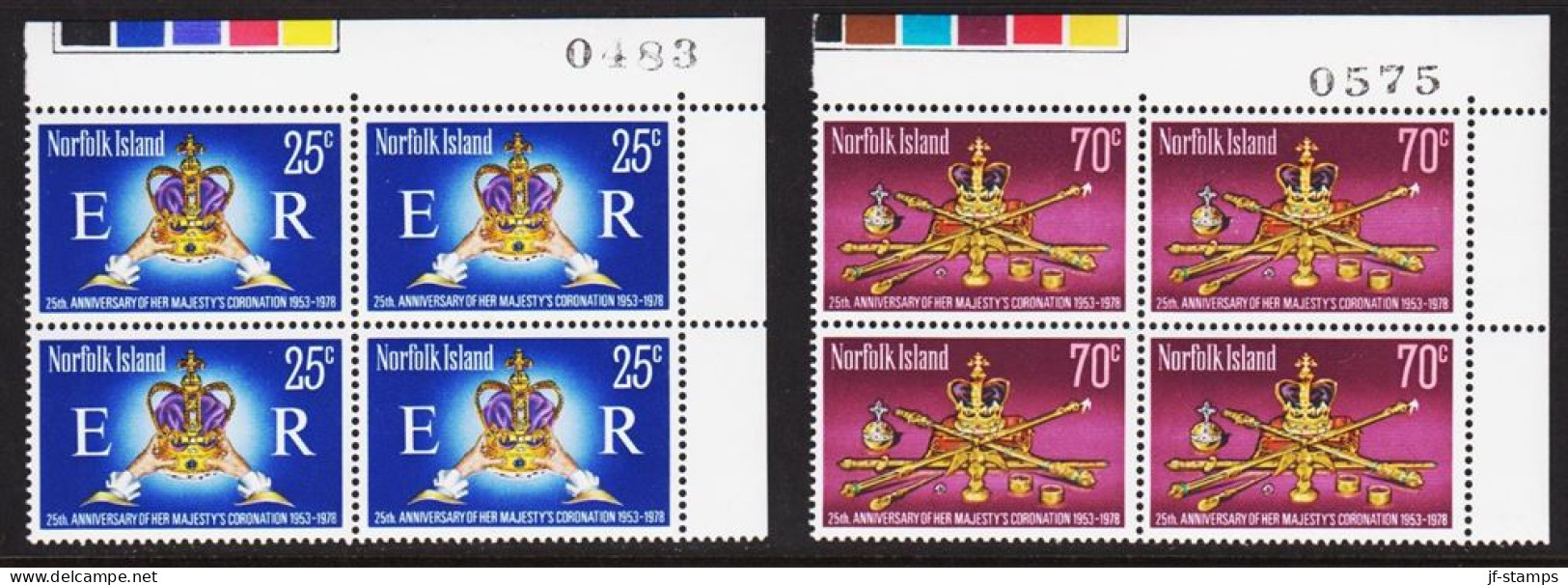 1978. NORFOLK ISLAND. Coronation 25 Years In Complete Set With 2 Stamps Never Hinged In 4... (MICHEL 212-213) - JF543103 - Norfolkinsel