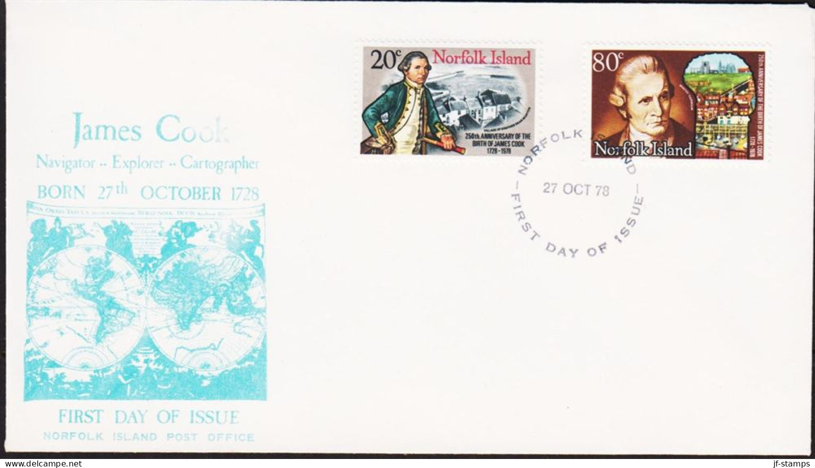 1978. NORFOLK ISLAND. Fine FDC With James Cook Complete Set.  (MICHEL 223-224) - JF543113 - Norfolkinsel