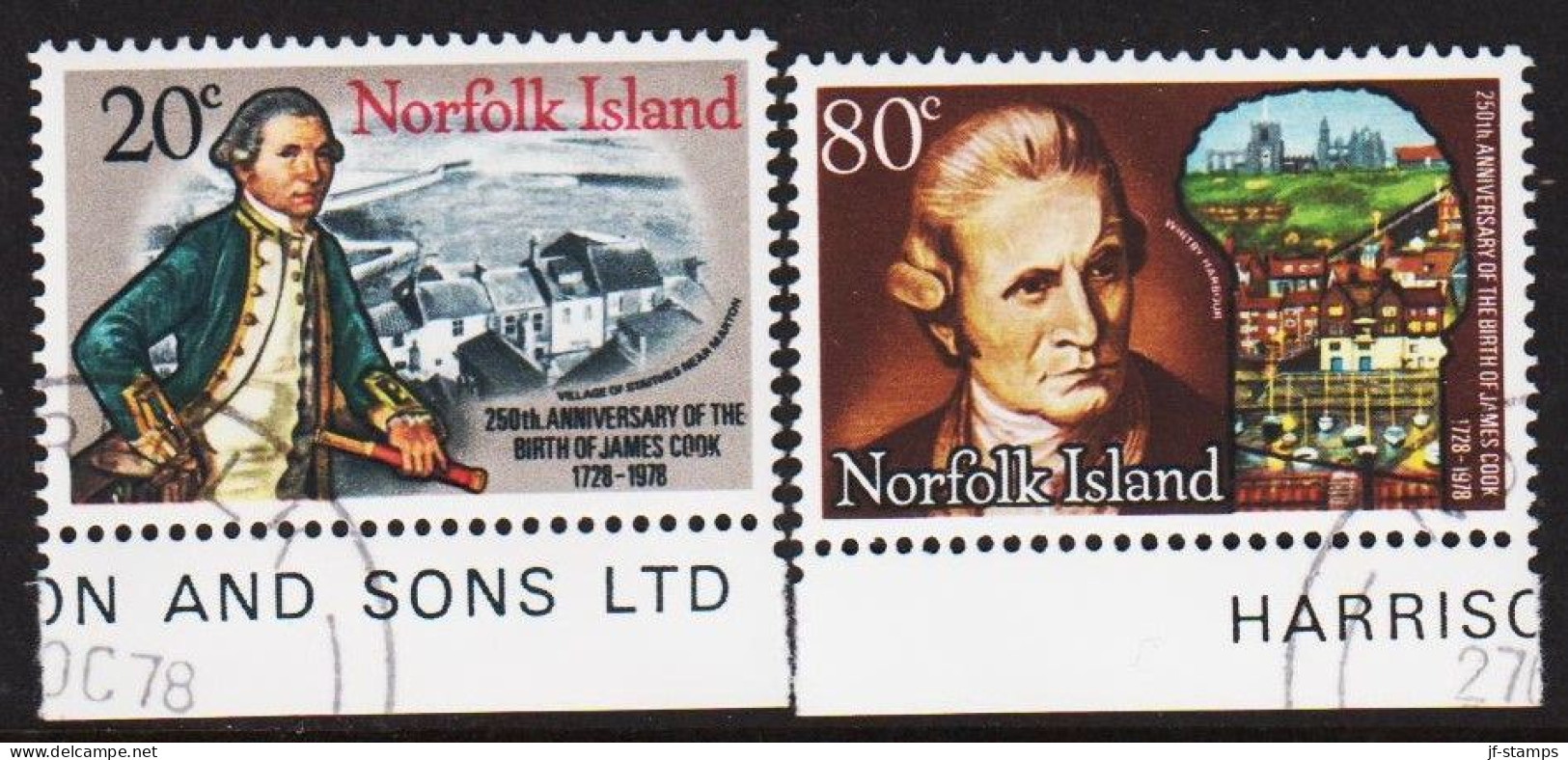 1978. NORFOLK ISLAND. James Cook Complete Set With Lower Margin.  (MICHEL 223-224) - JF543115 - Norfolkinsel