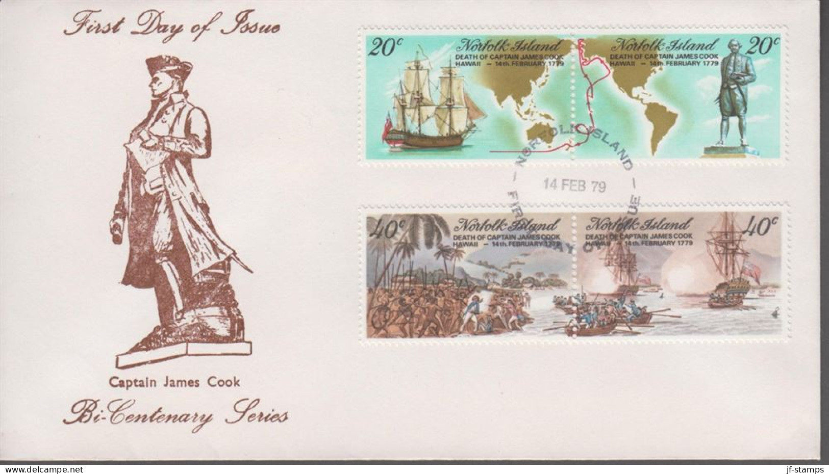 1979. NORFOLK ISLAND. Fine FDC With James Cook Complete Set.  (MICHEL 225-228) - JF543117 - Norfolkinsel