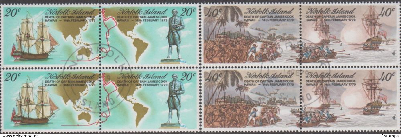 1979. NORFOLK ISLAND. James Cook Complete Set In 4-blocks.  (MICHEL 225-228) - JF543120 - Norfolk Island