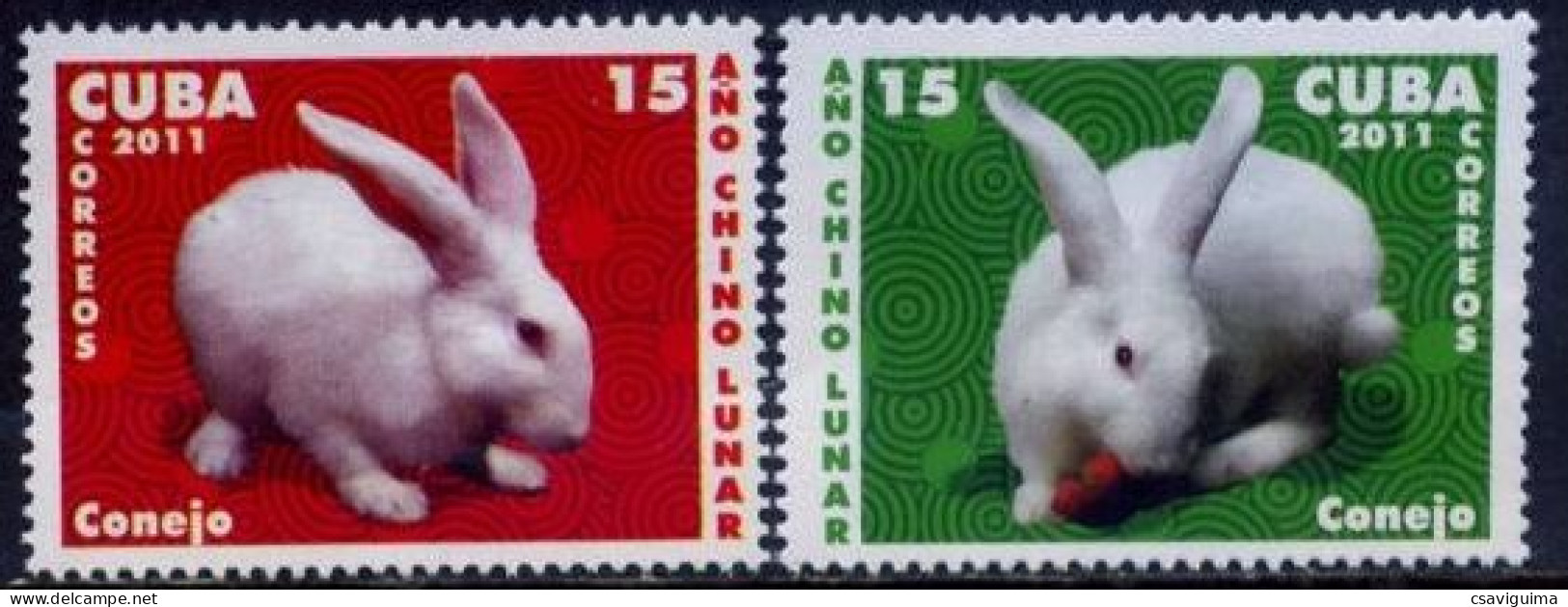 Cuba - 2011 - Rabbits - Yv 4947/48 - Conejos