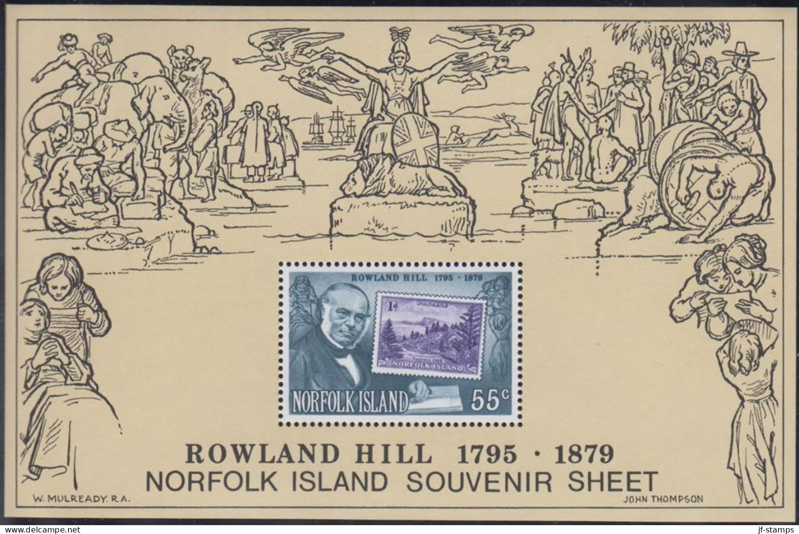 1979. NORFOLK ISLAND. Rowland Hill In Never Hinged Block. (MICHEL Block 2) - JF543125 - Norfolkinsel