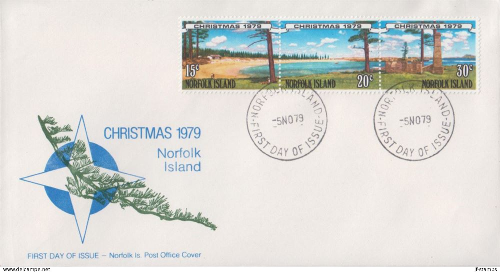 1979. NORFOLK ISLAND. CHRISTMAS Complete Set On FDC. (MICHEL 234-236) - JF543130 - Isla Norfolk