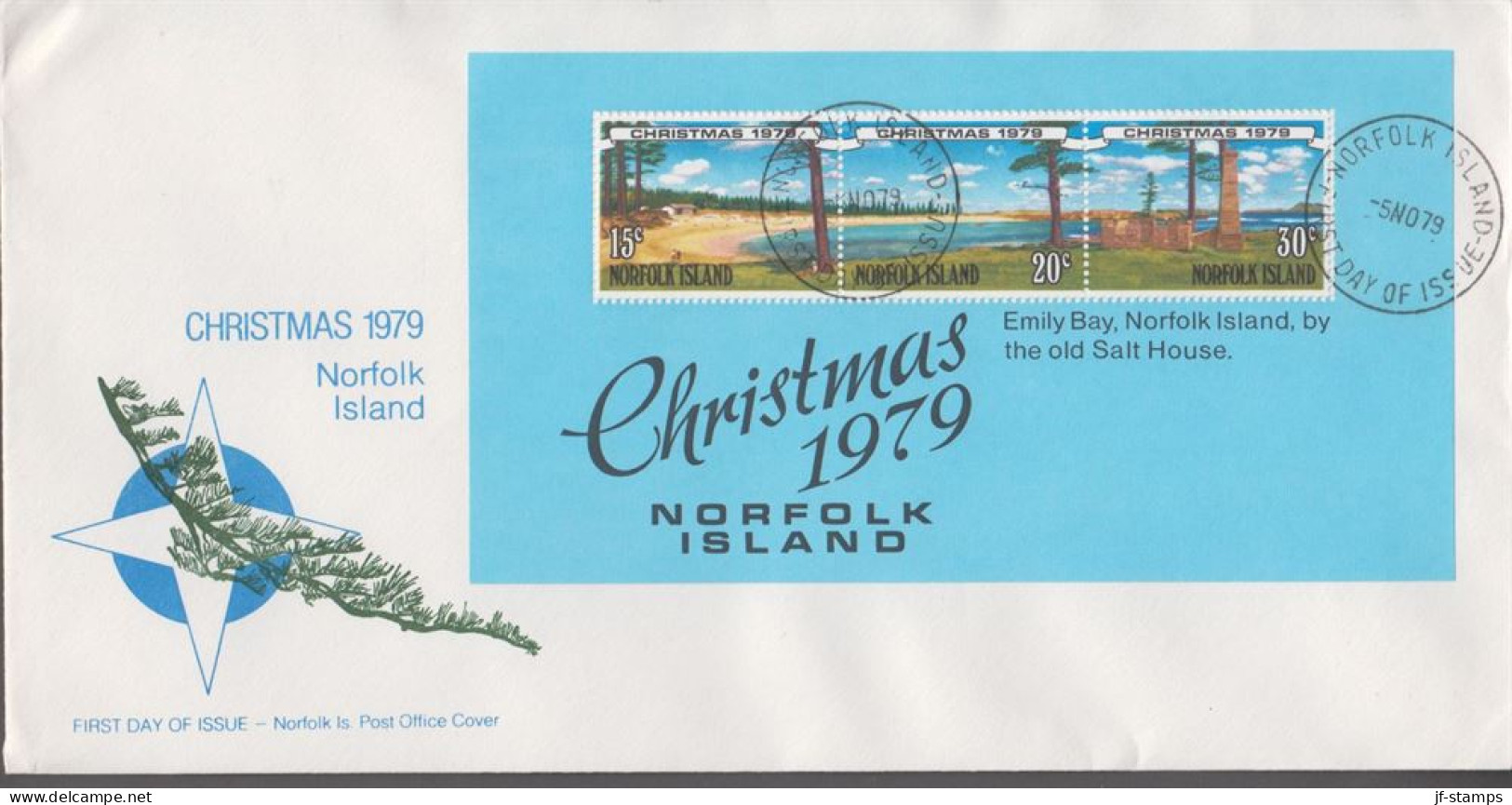 1979. NORFOLK ISLAND. CHRISTMAS In Block On FDC. (MICHEL Block 3) - JF543132 - Isla Norfolk