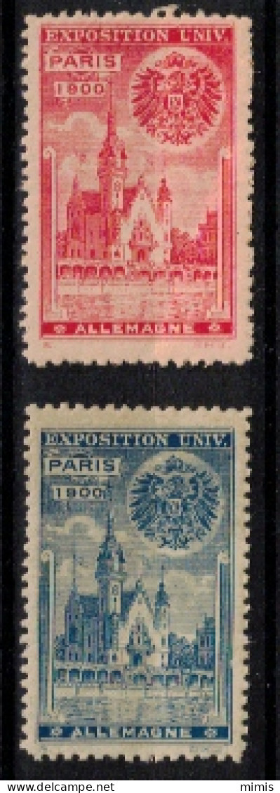 FRANCE     VIGNETTES      Exposition Universelle Paris 1900    Allemagne - Tourismus (Vignetten)