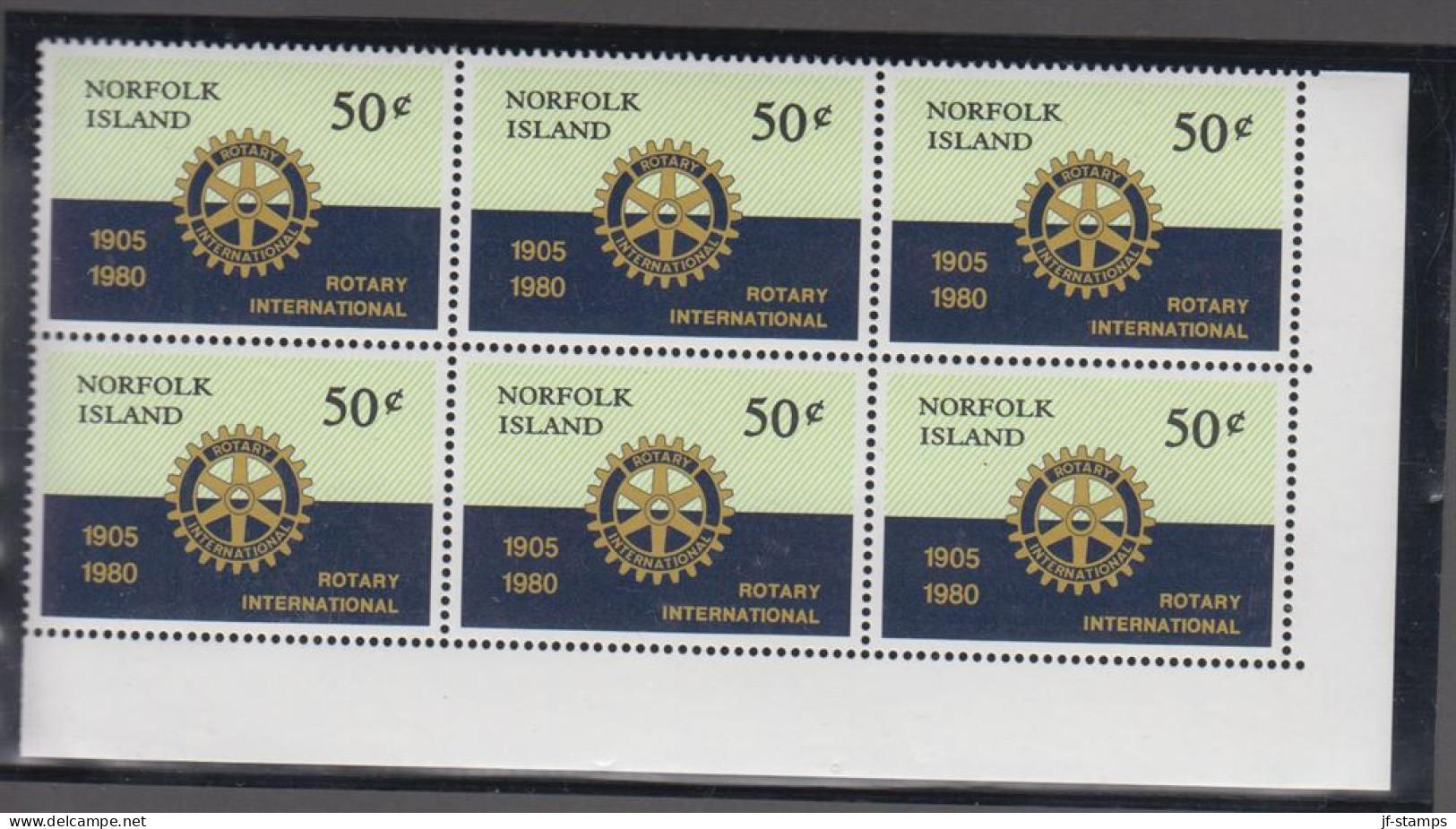 1980. NORFOLK ISLAND. Rotary International In Never Hinged 6-block With Margin. (MICHEL 238) - JF543135 - Isla Norfolk