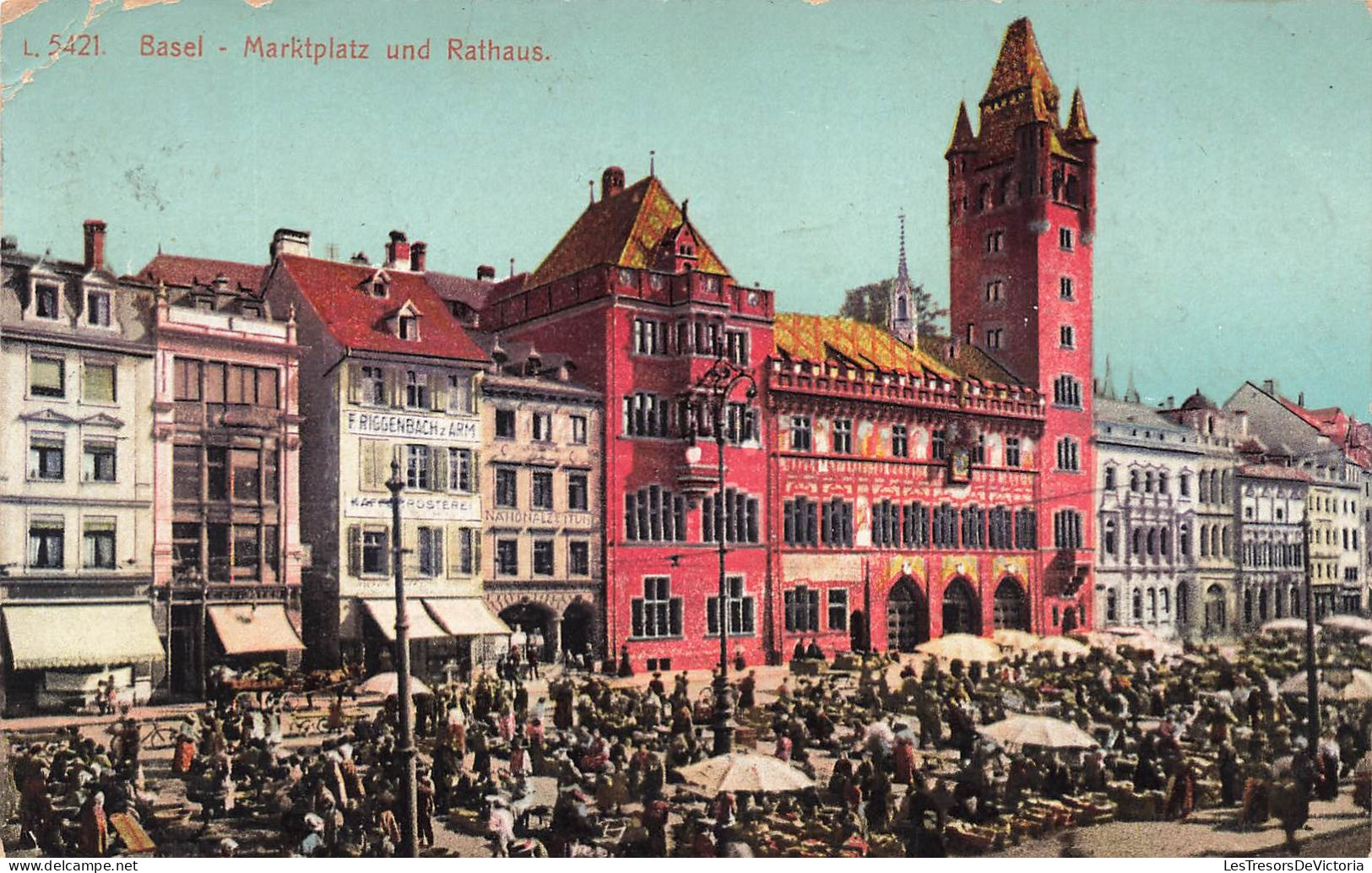 SUISSE - Basel - Marktplatz Und Rathaus - Vue Panoramique - Animé - Carte Postale Ancienne - Bâle