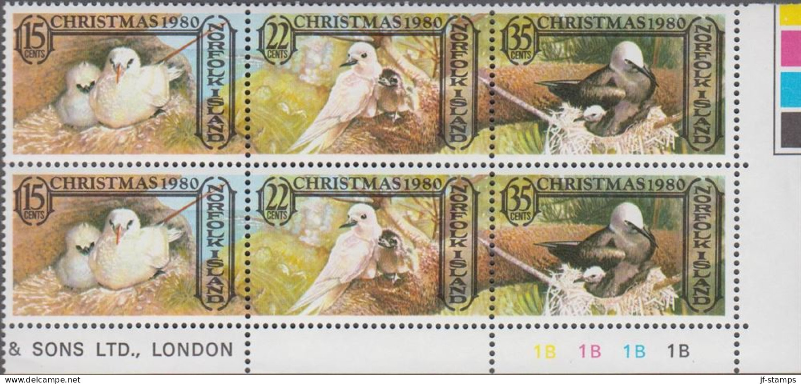 1980. NORFOLK ISLAND. CHRISTMAS Sea Birds Motives COMPLETE SET In Never Hinged 6 Block Wi... (MICHEL 257-260) - JF543142 - Norfolkinsel